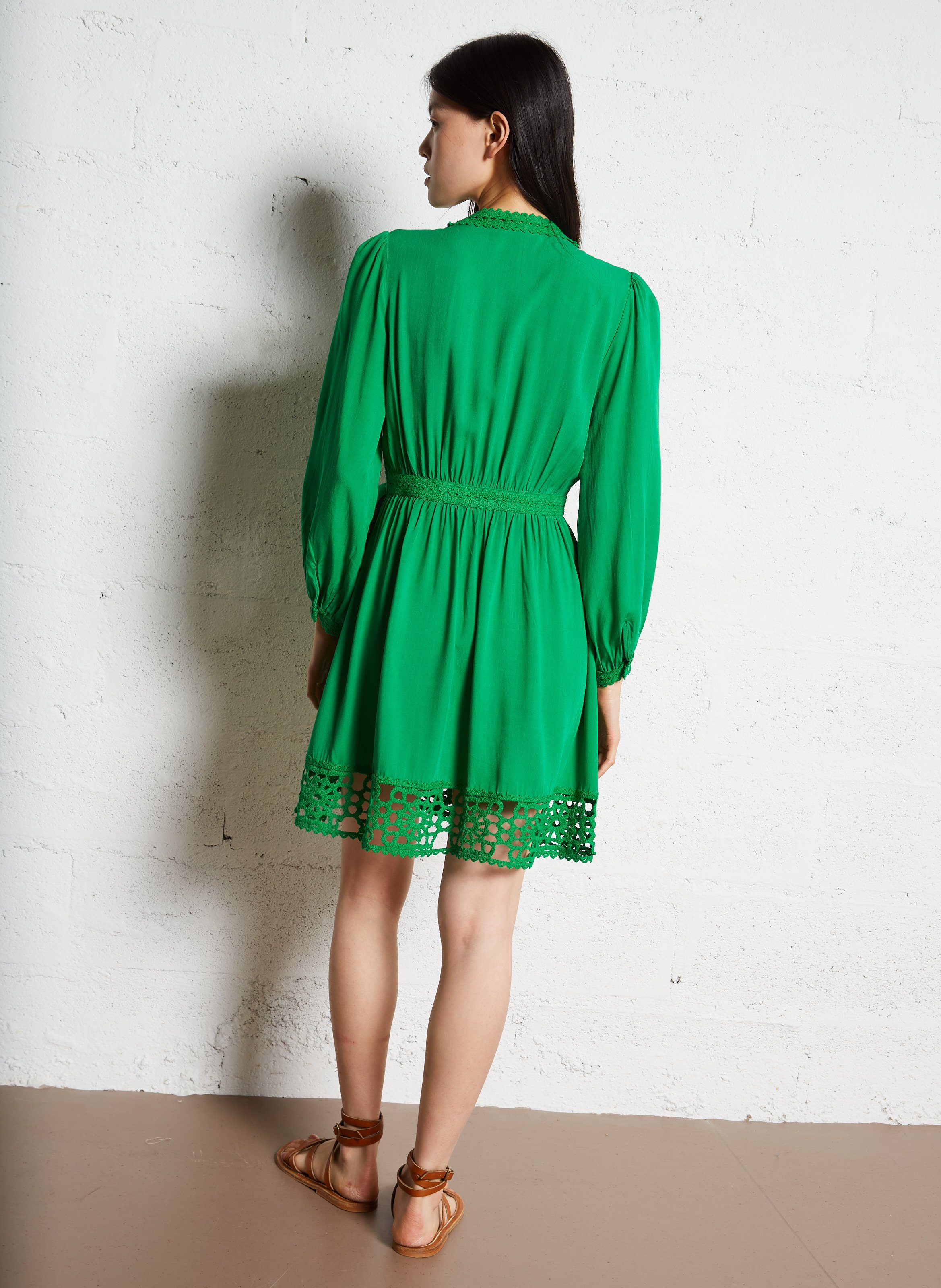 Korte effen jurk LA PETITE ETOILE Groen