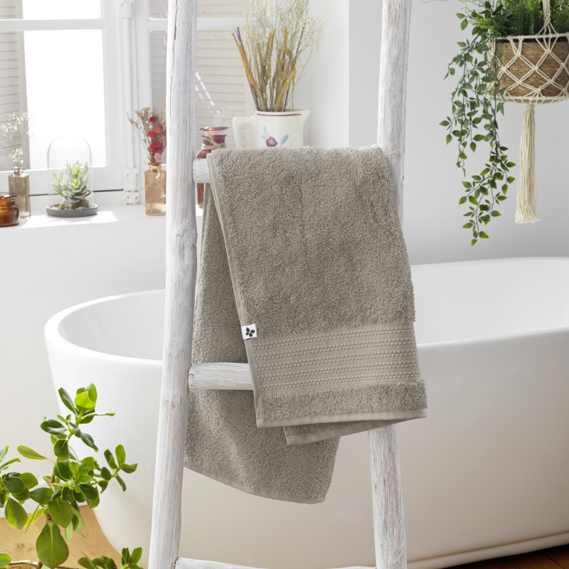 100% combed cotton hand towel L'EFFET PAPILLON Grey