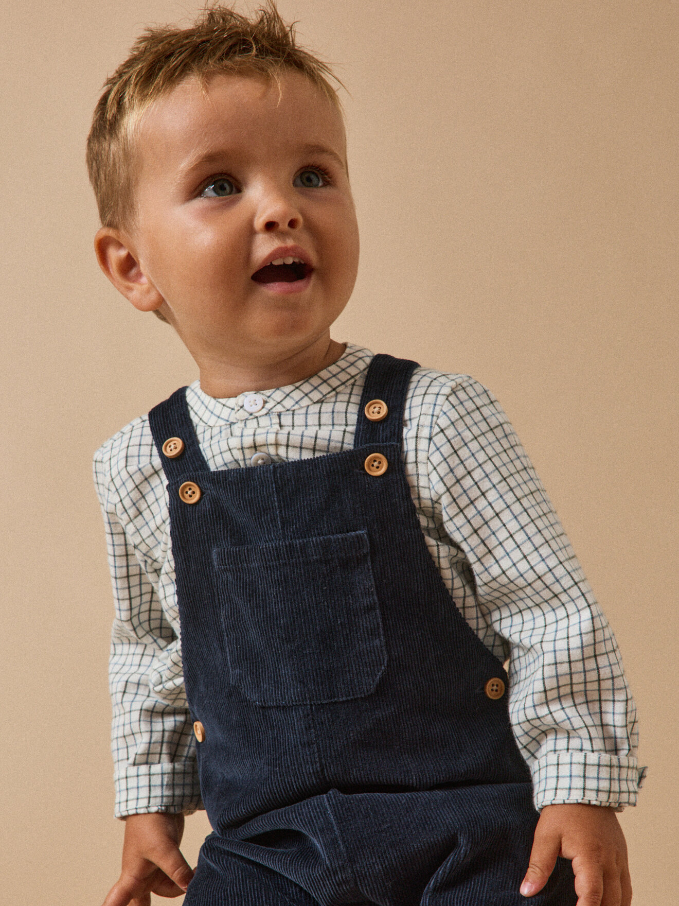 Velvet dungarees CYRILLUS Blue