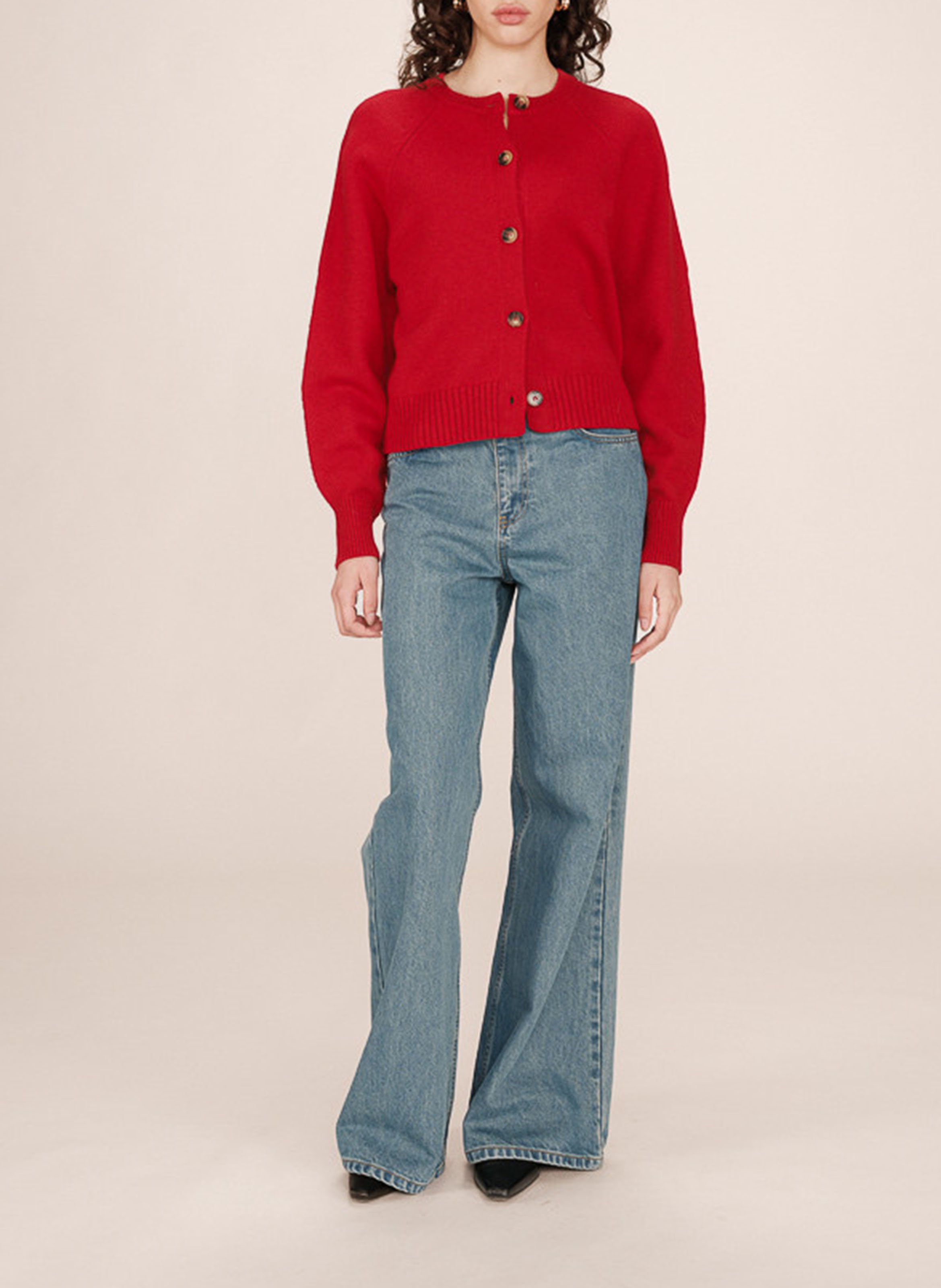 Round-neck cardigan GRACE ET MILA Red