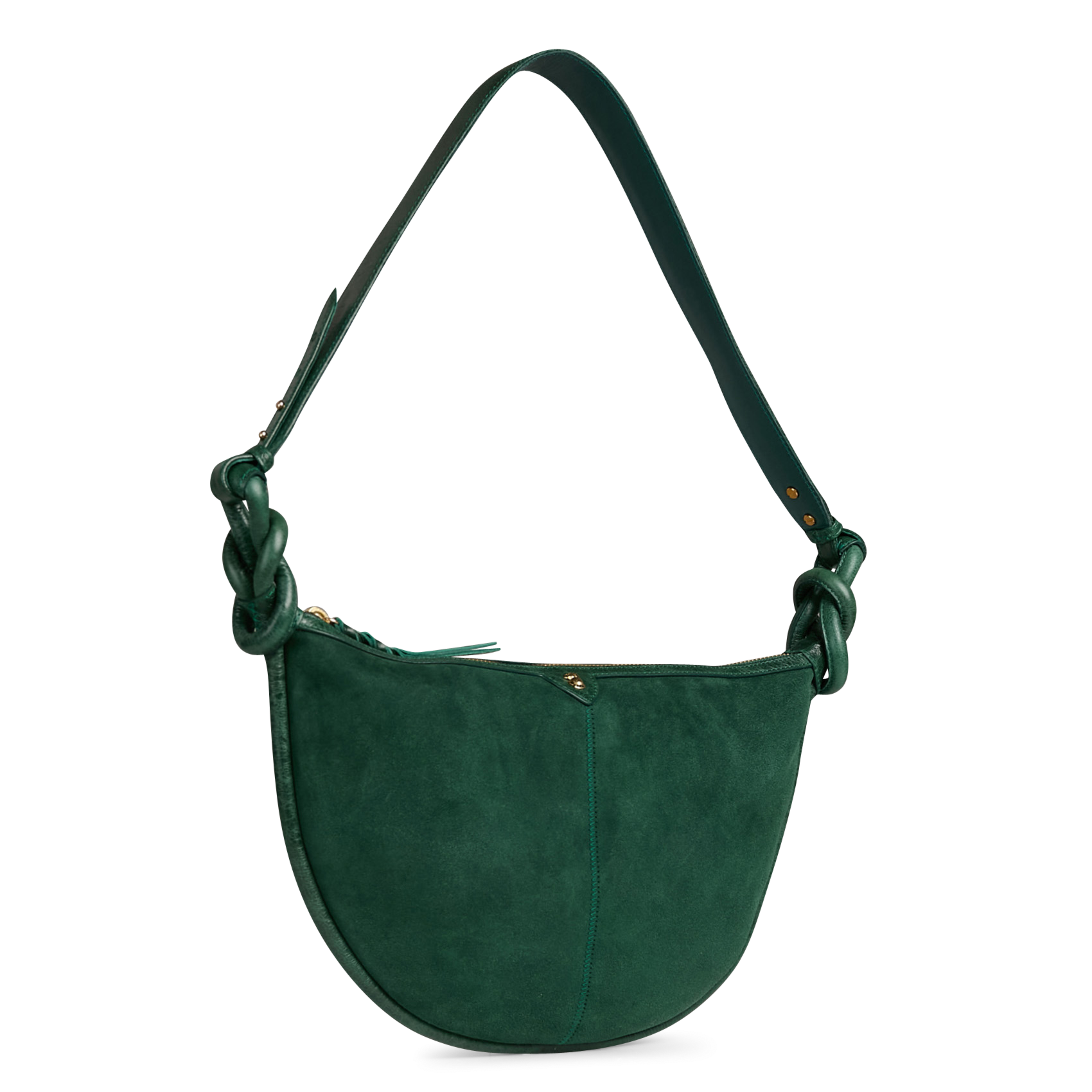 Sac demi-lune en cuir velours CLARIS VIROT Vert