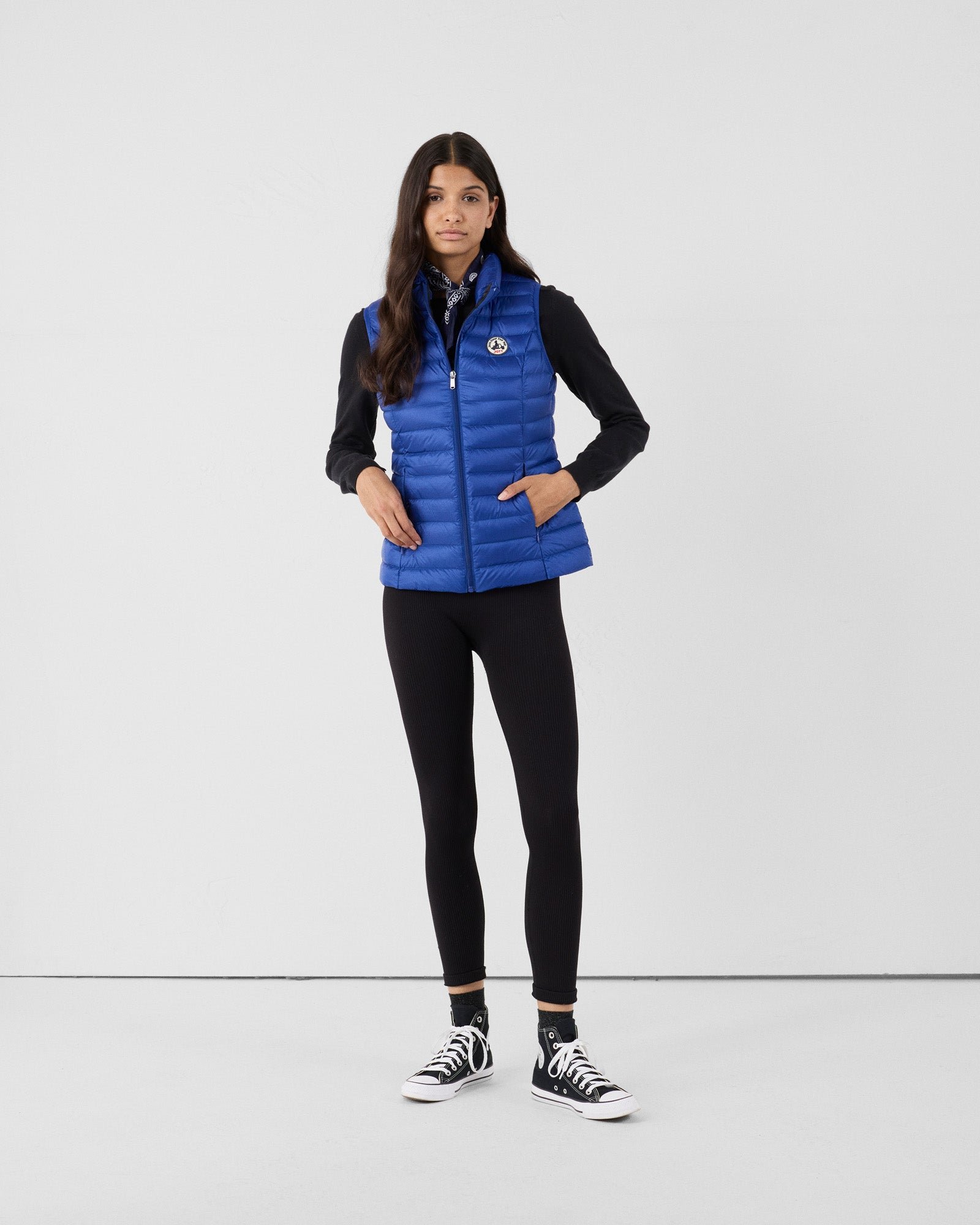 Sleeveless lightweight down vest seda Blue