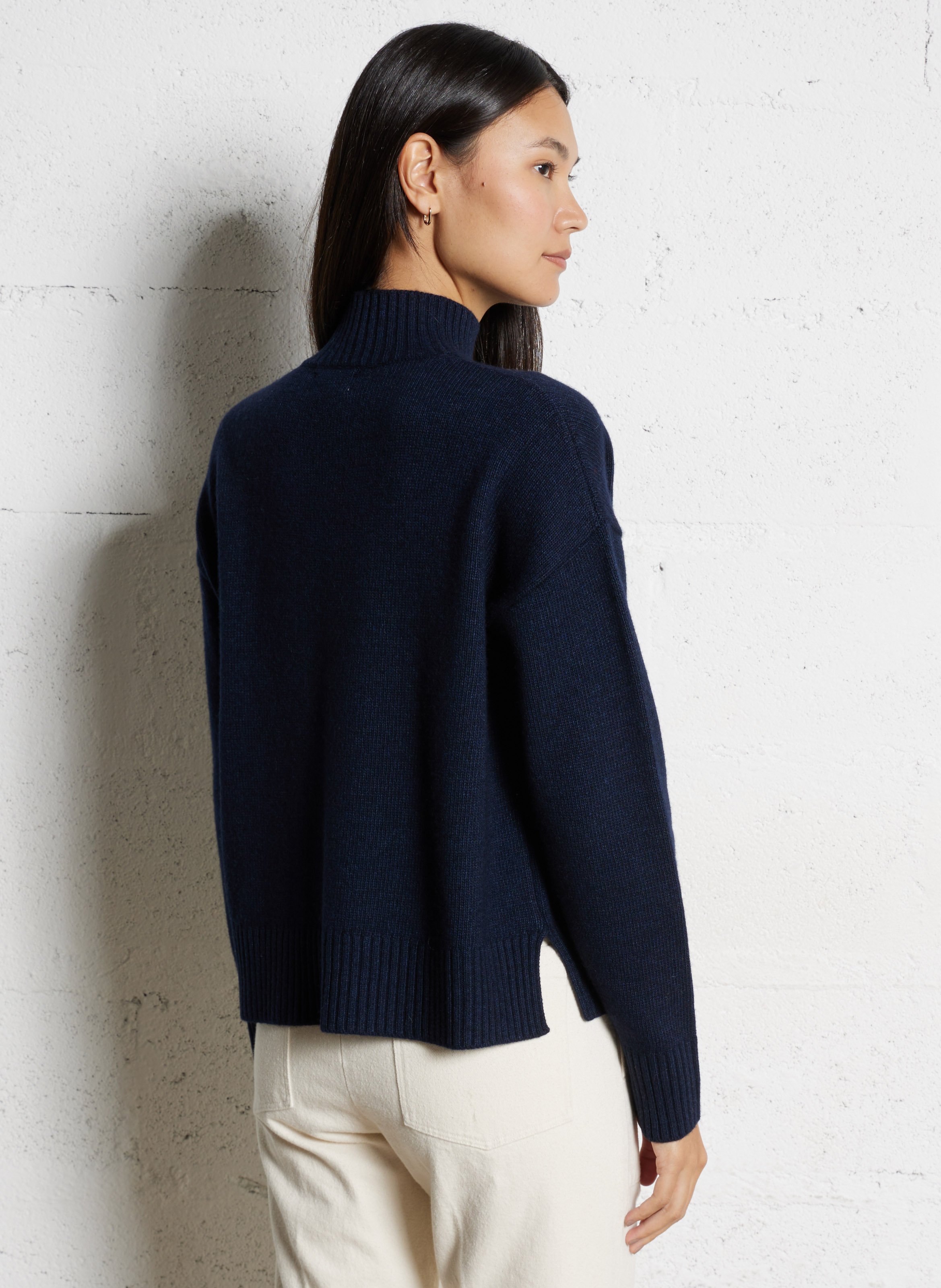 Pull oversize col montant HARTFORD Bleu