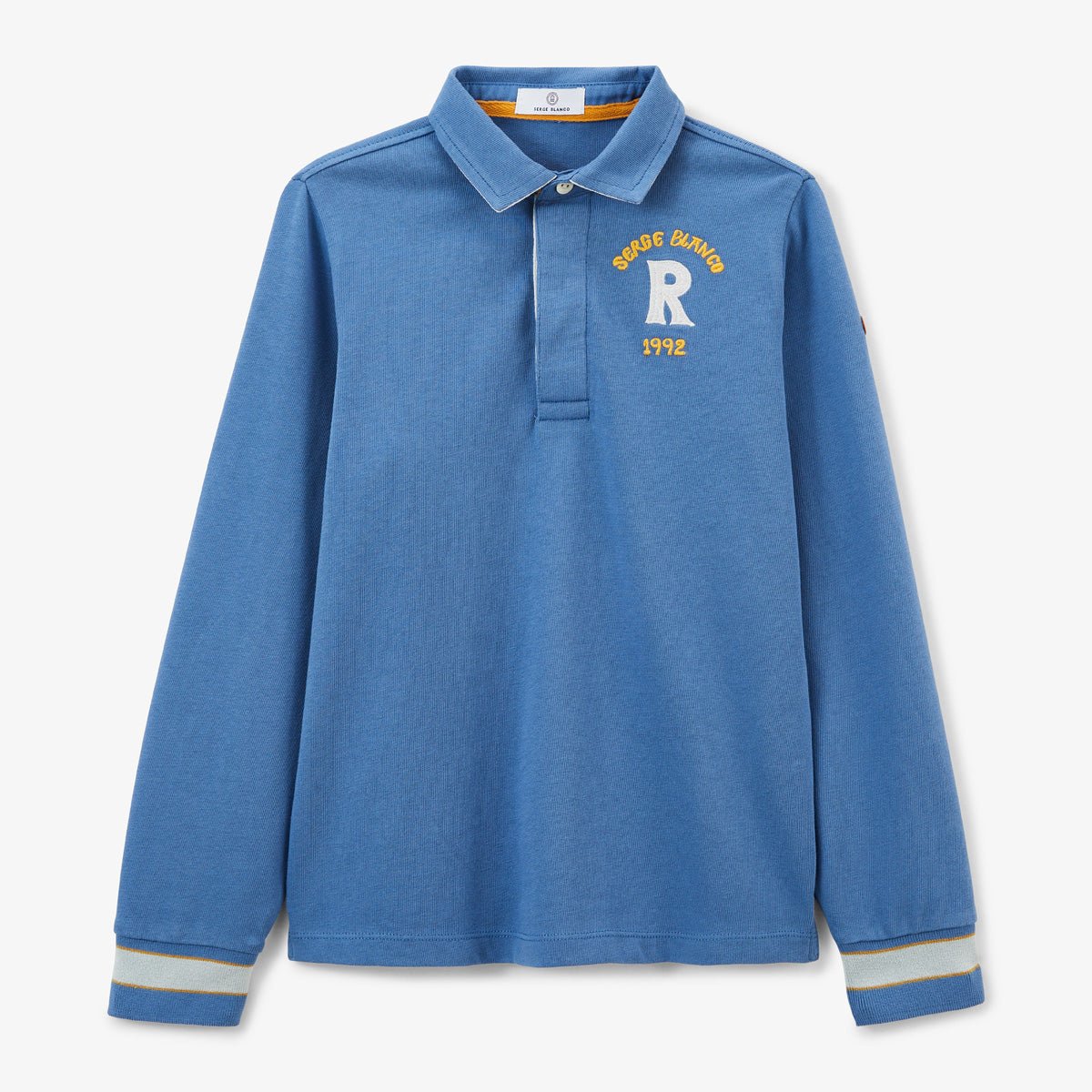 Boy&#039;s long-sleeve rugby jersey SERGE BLANCO Blue