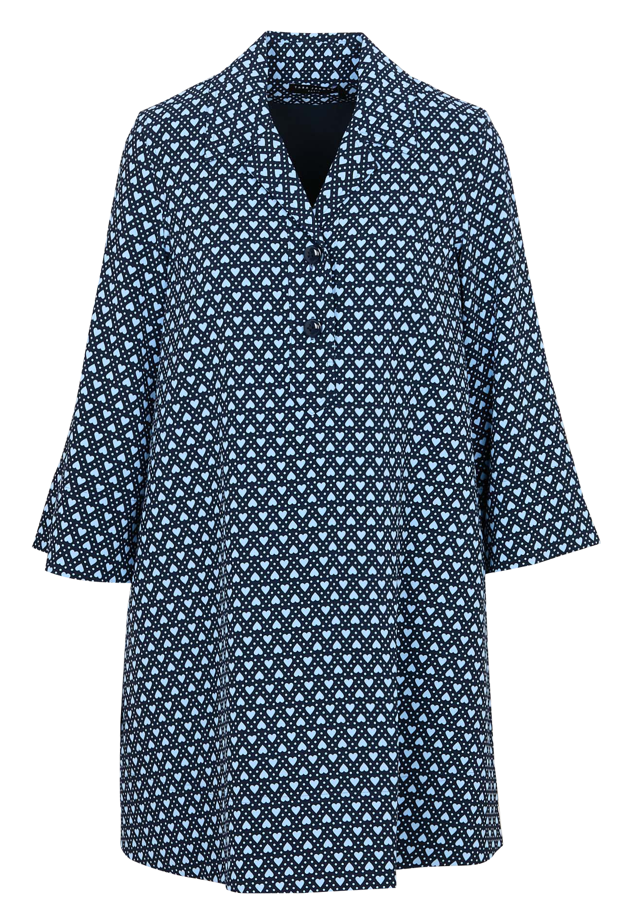 Short loose-fitting dress with heart print TARA JARMON Blue