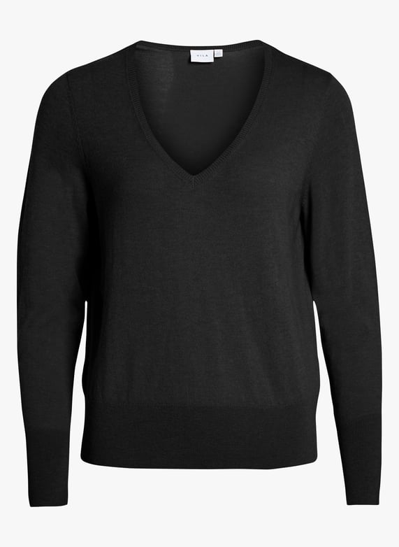 Oversized Trui Met V Hals Trui Dames Zwart Zwarte V-hals Trui