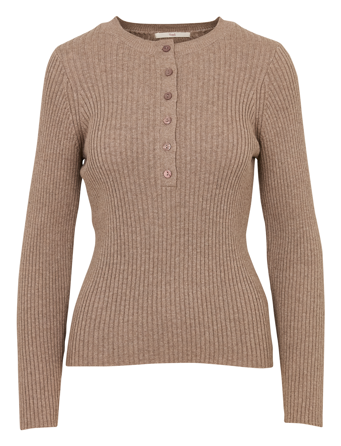 Round neck top in cotton and wool blend HOD PARIS Brown