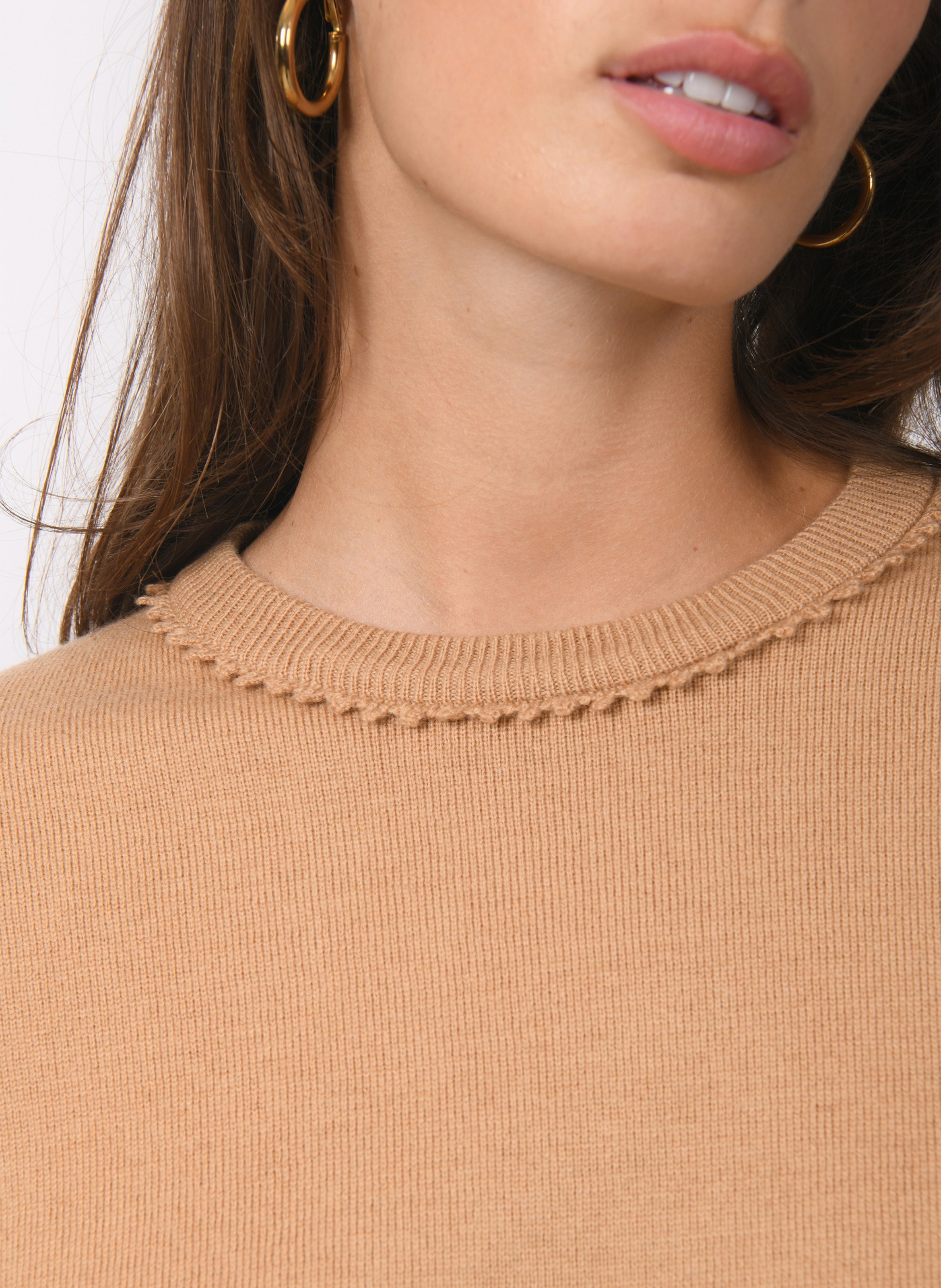 Kurzärmliger Pullover mit Rundhalsausschnitt KOOKAI Beige