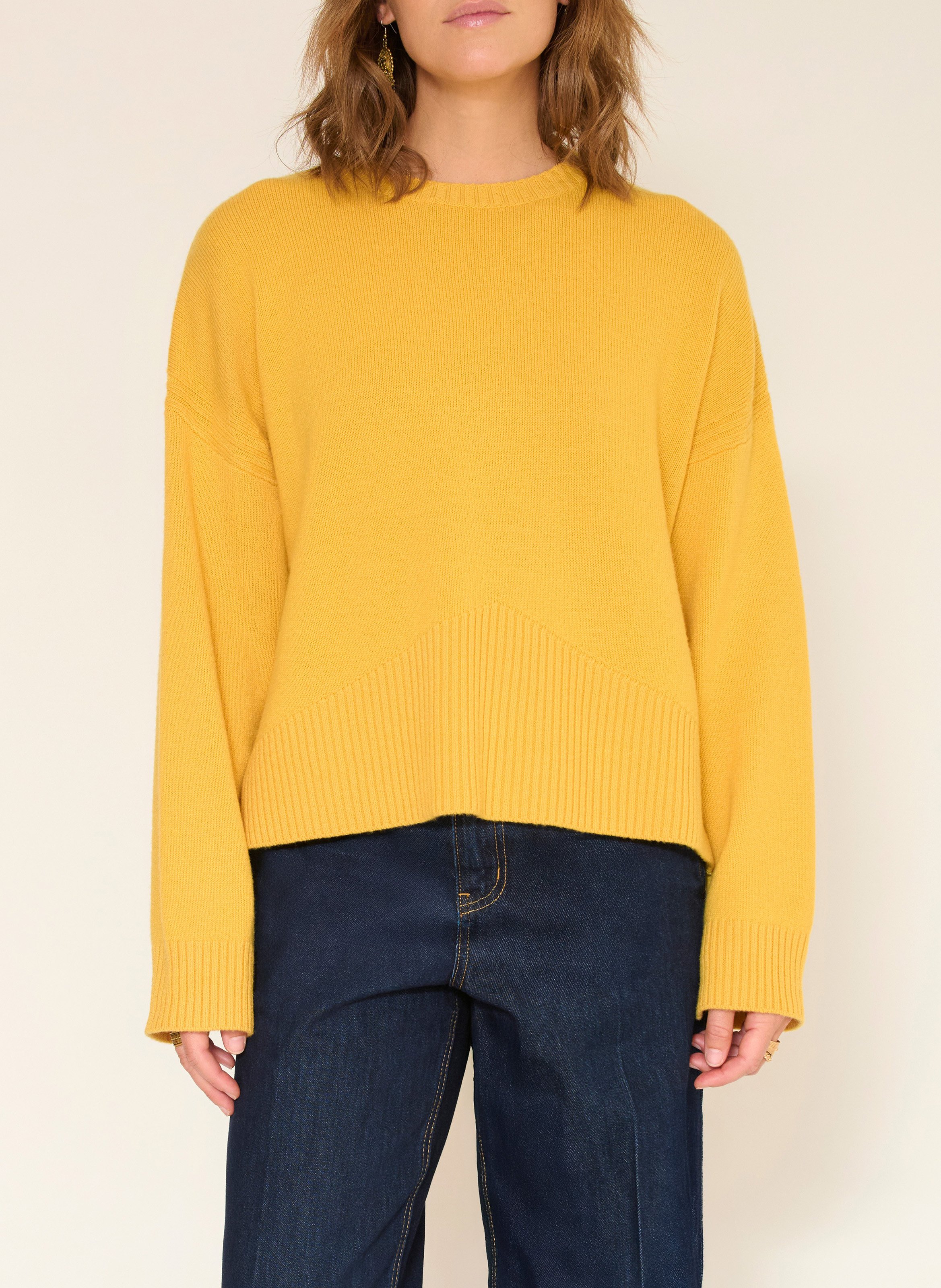 Pull ample col rond en laine mérinos MKT