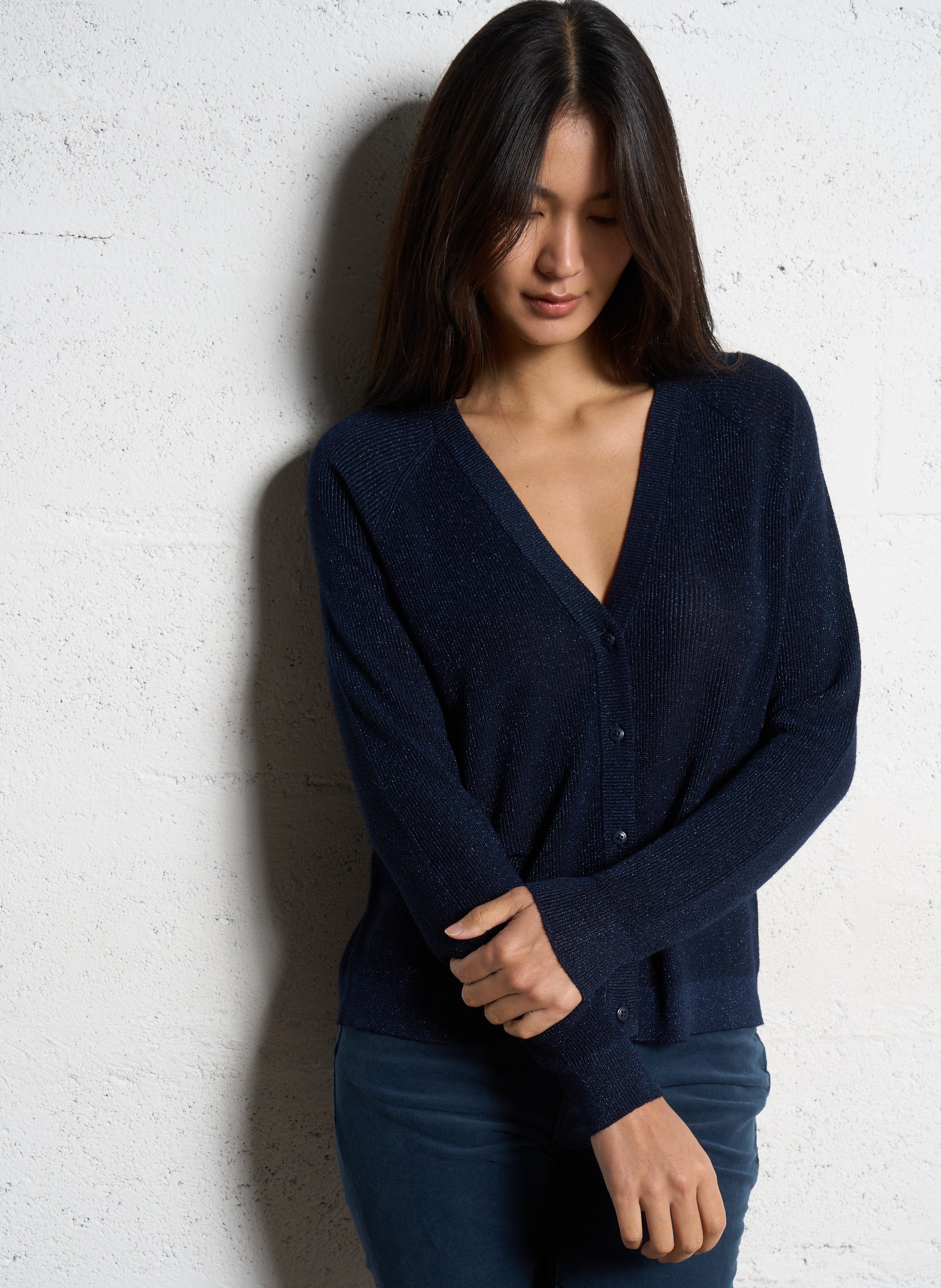 Gilet droit à col V SUD EXPRESS Bleu