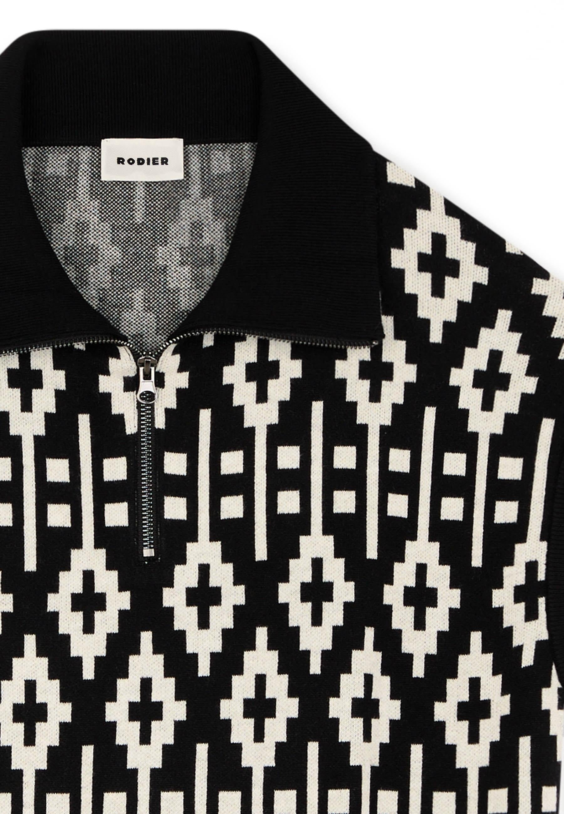 Short-sleeved jacquard sweater RODIER Black