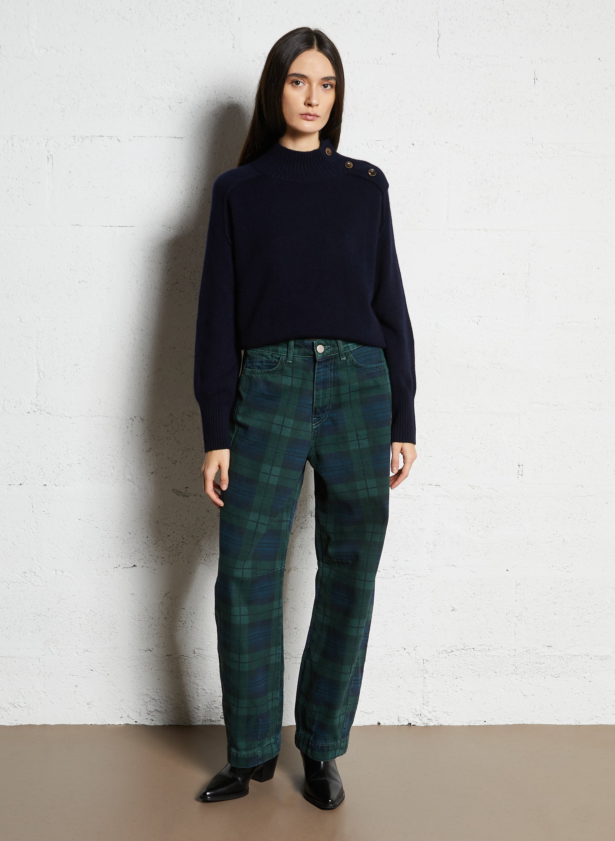 Jean droit à carreaux DAMSON MADDER Bleu