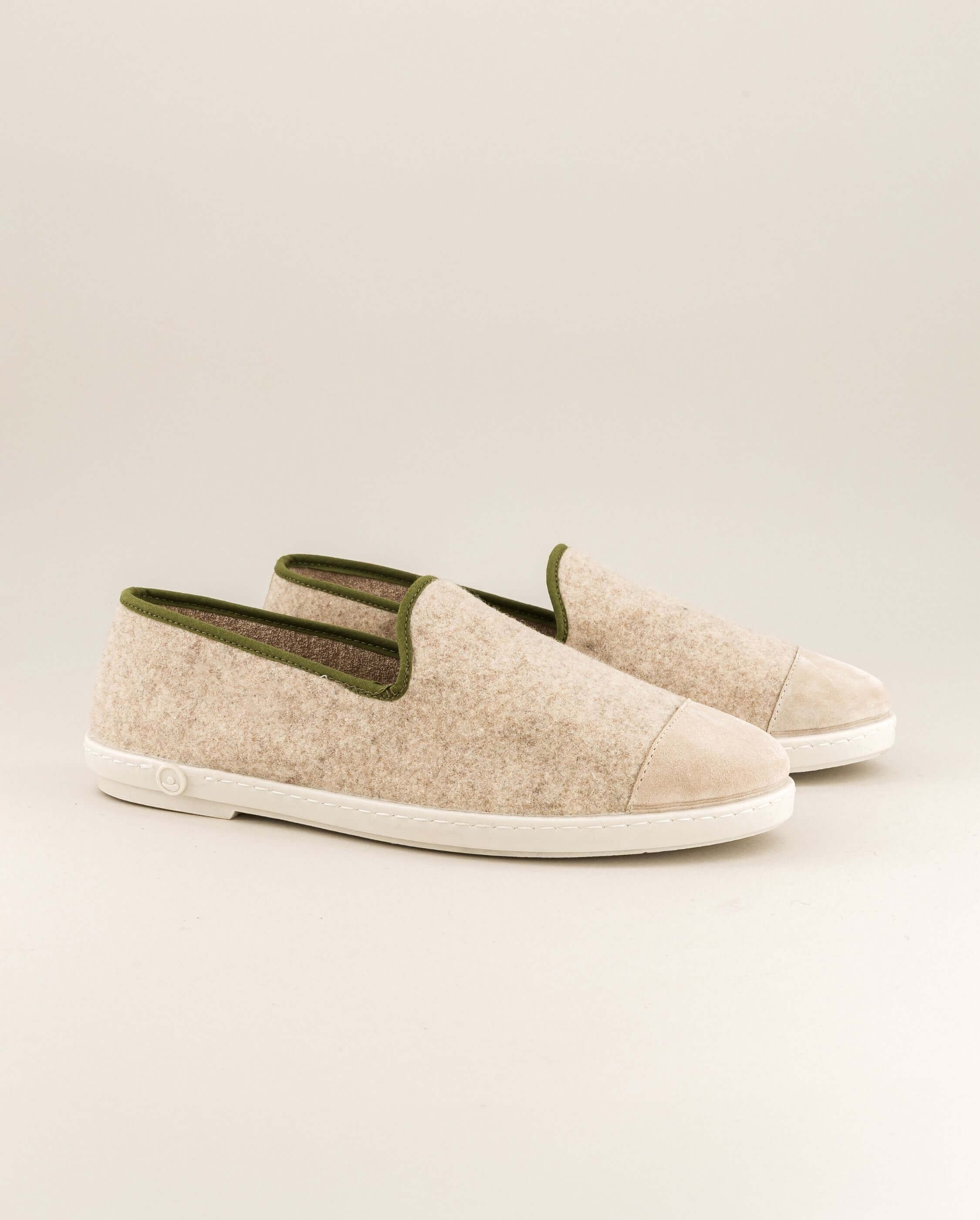 Chausson homme laine, beige kaki ANGARDE Beige