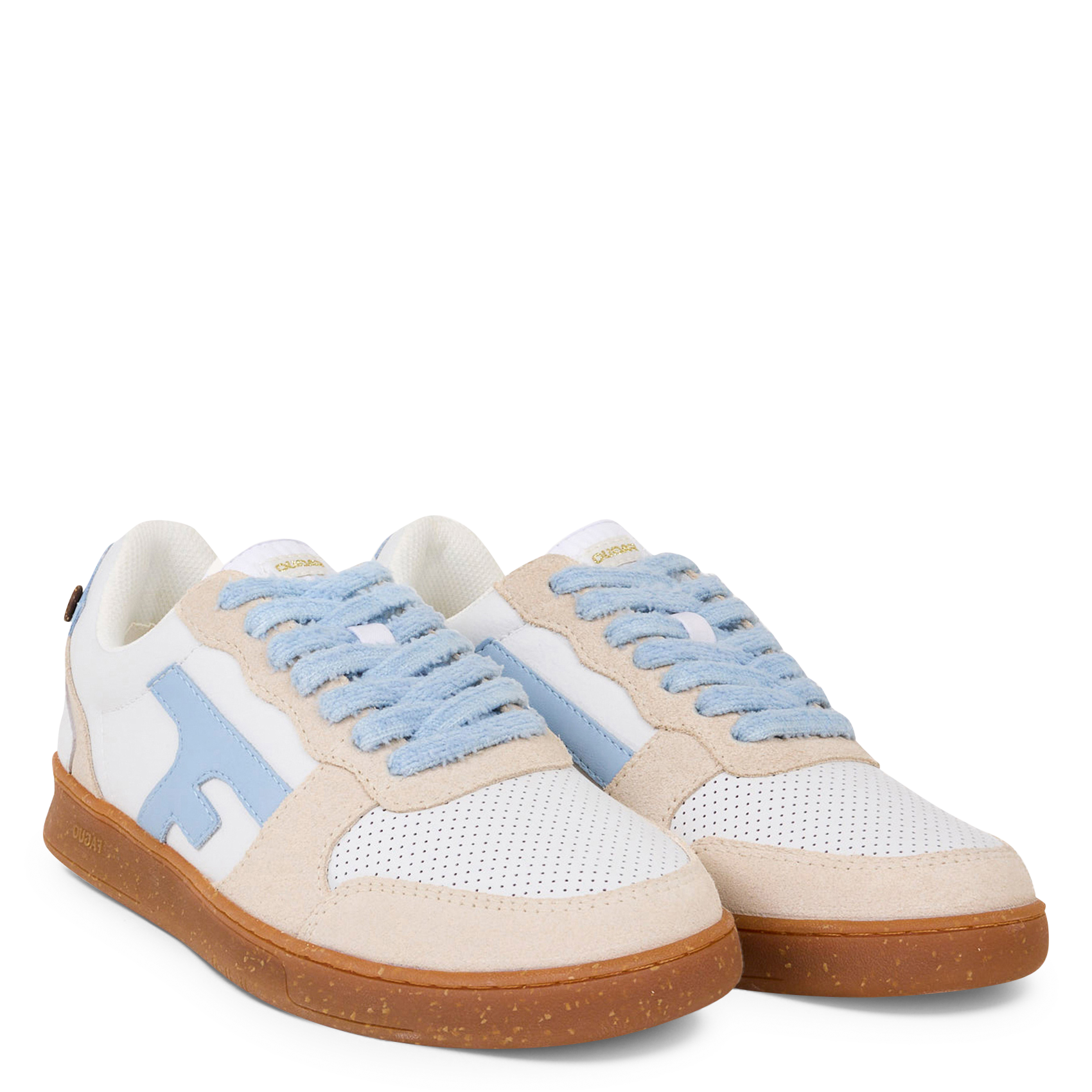Niedrige Sneaker aus Leder-Mix FAGUO Beige