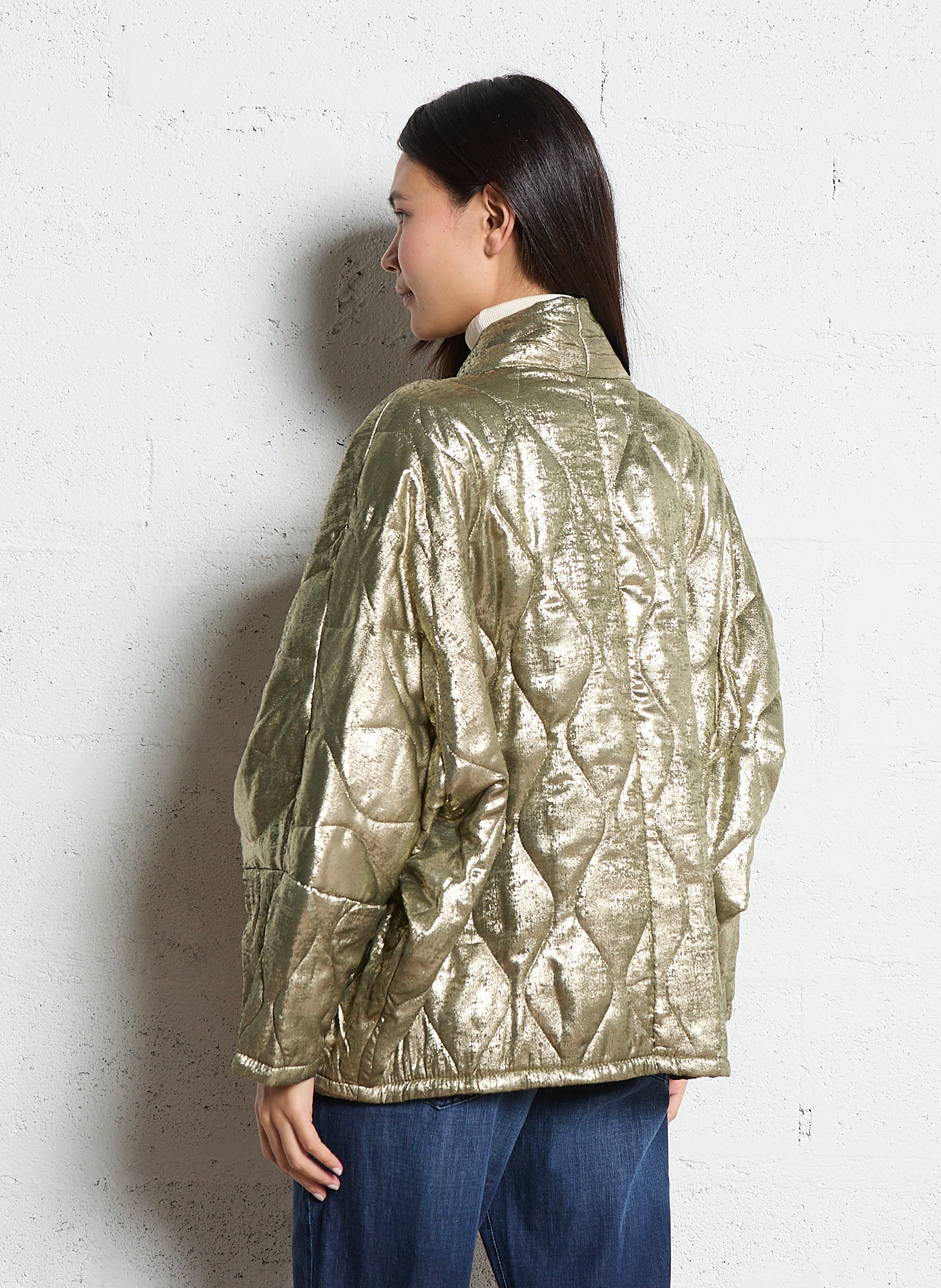 Oversize Metallic Jacket AOKYANOS Khaki