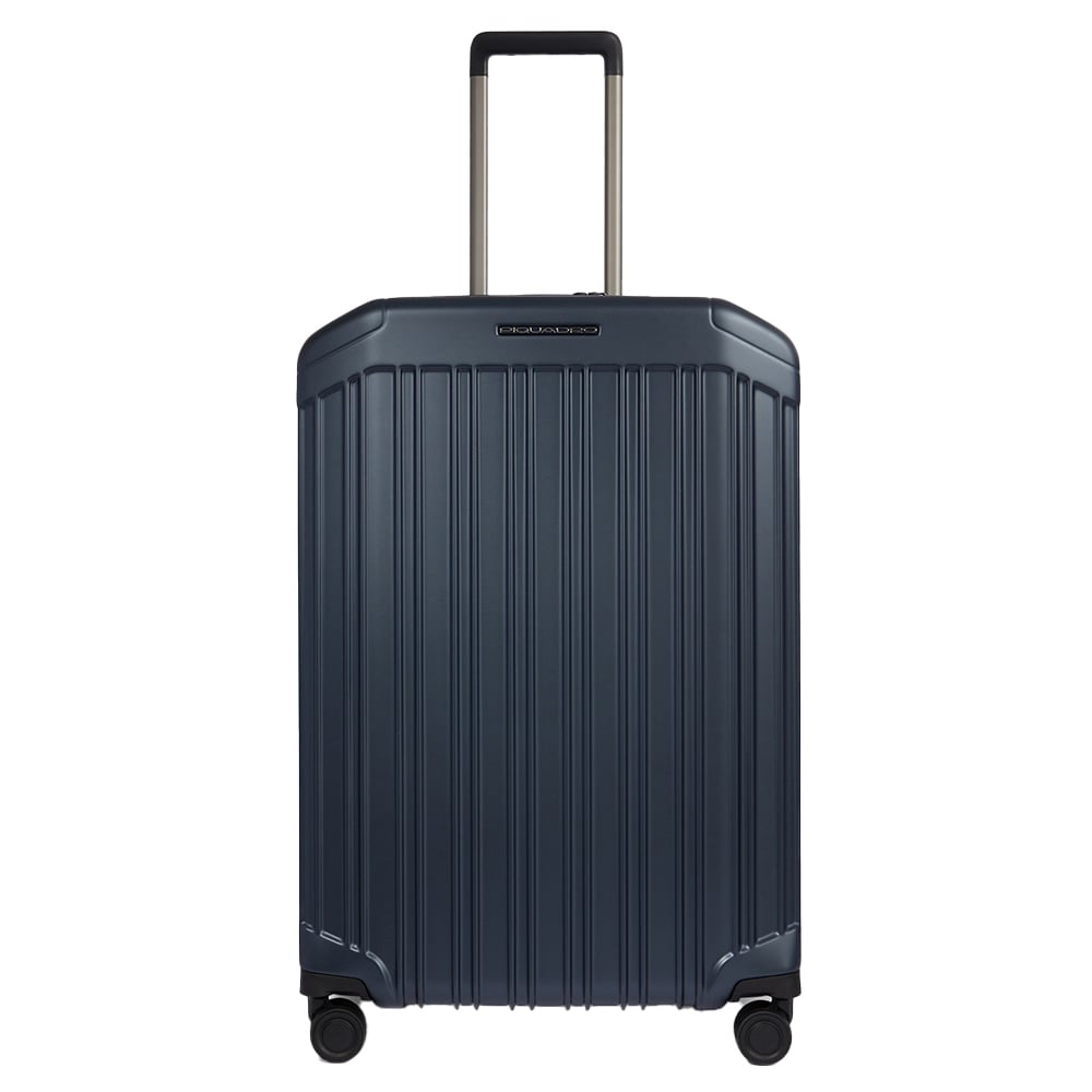 Medium expandable 4-wheel trolley suitcase with TSA lock and removable washable lining PIQUADRO Blue
