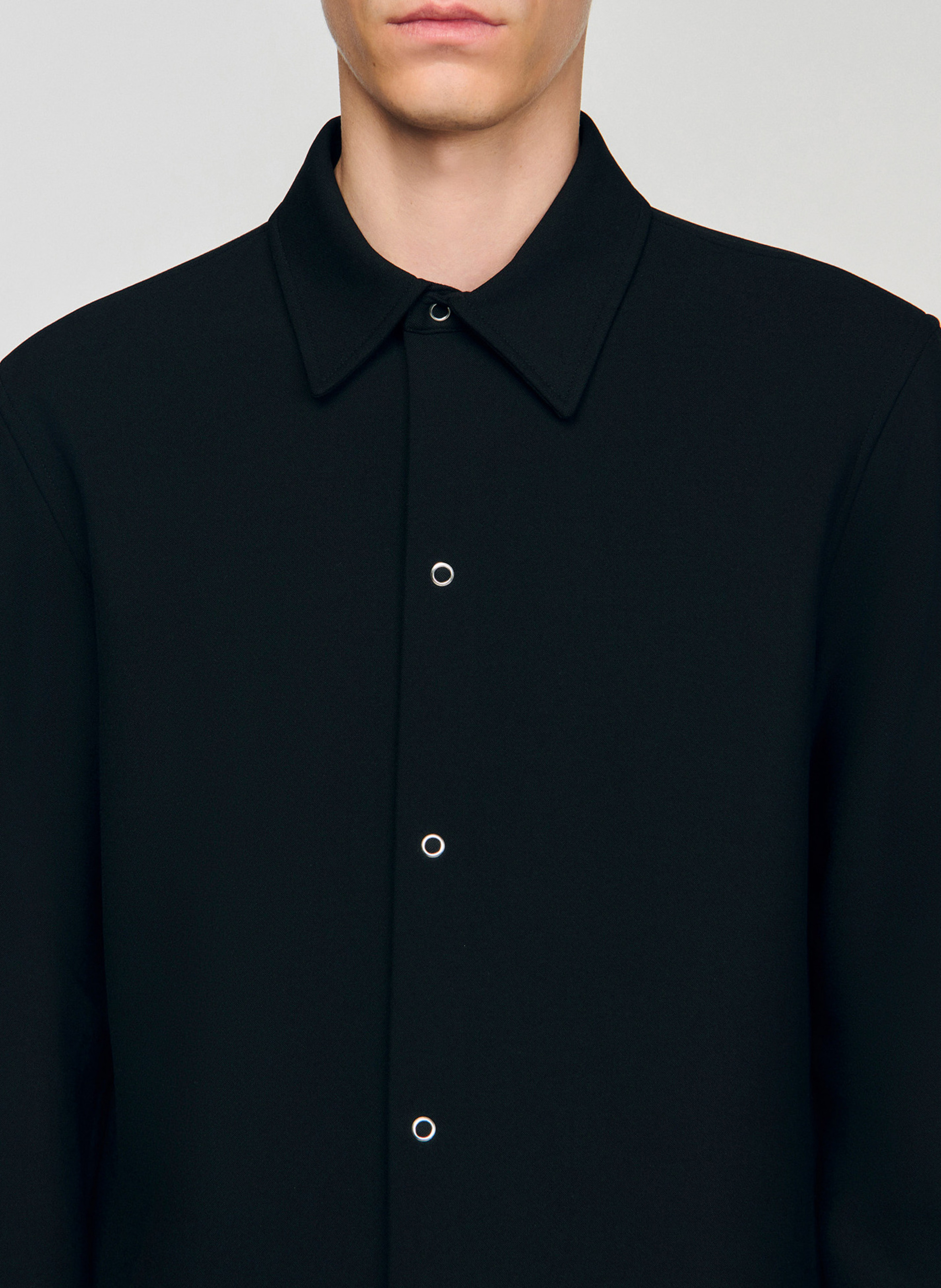 Chemise droite à col classique  Noir