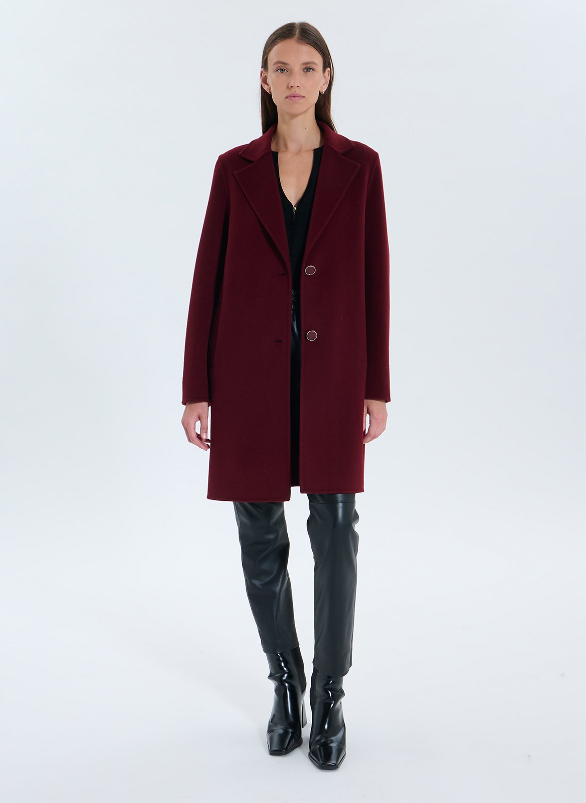Oversized wool-blend coat with tailored collar ZAPA Red