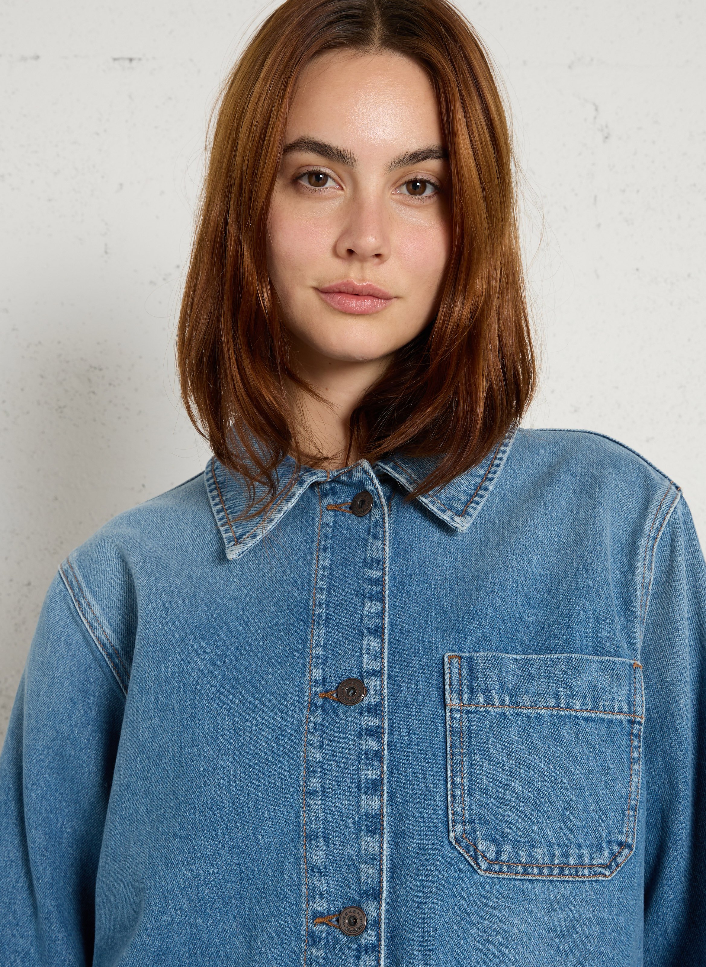 Veste droite boutonnée en jean MAX MARA WEEK END Bleu