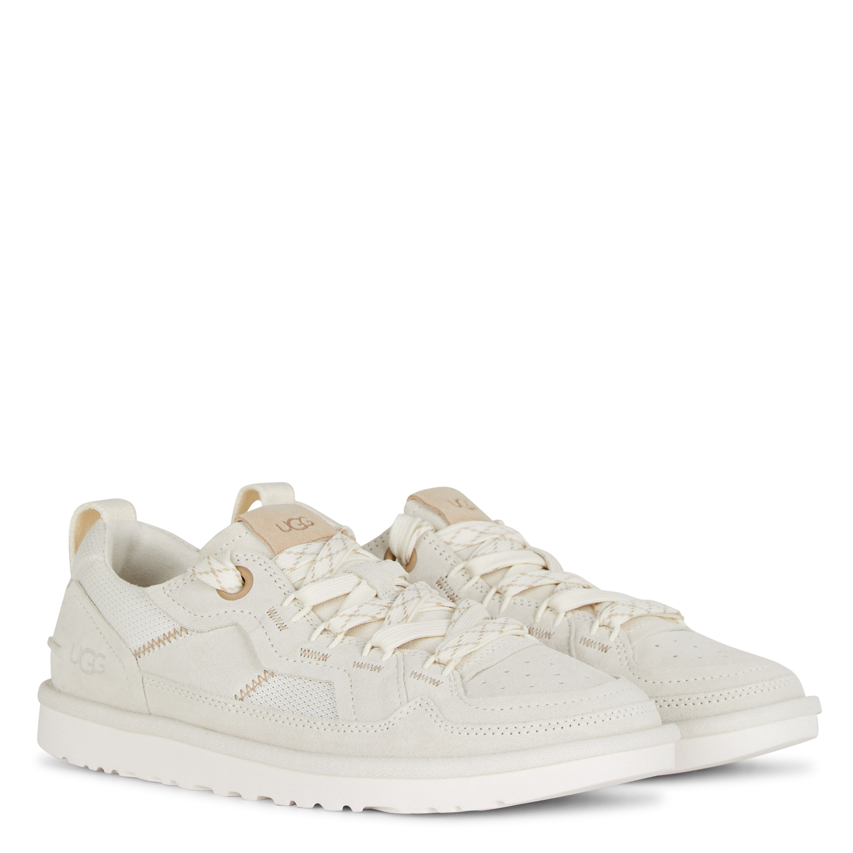 Low-top leather mix sneakers UGG White