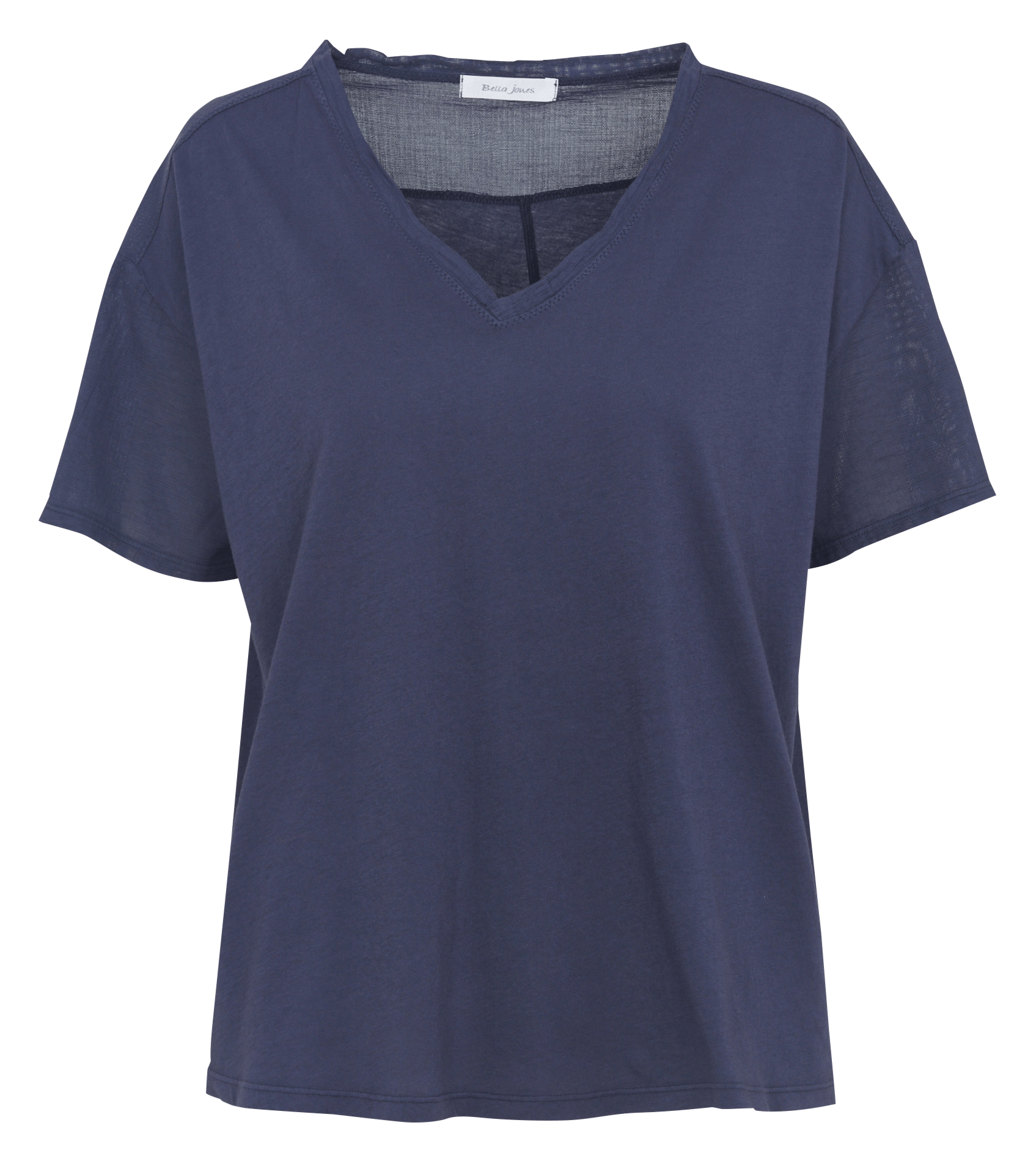 Tee-shirt col v en coton BELLA JONES Bleu