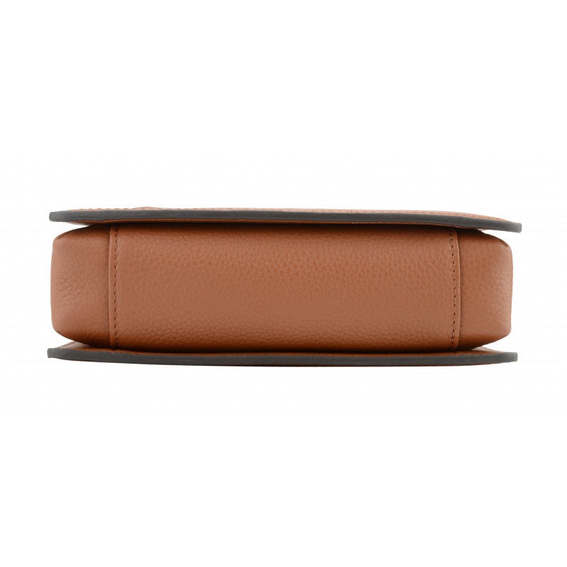 Calfskin leather shoulder bag POURCHET Brown