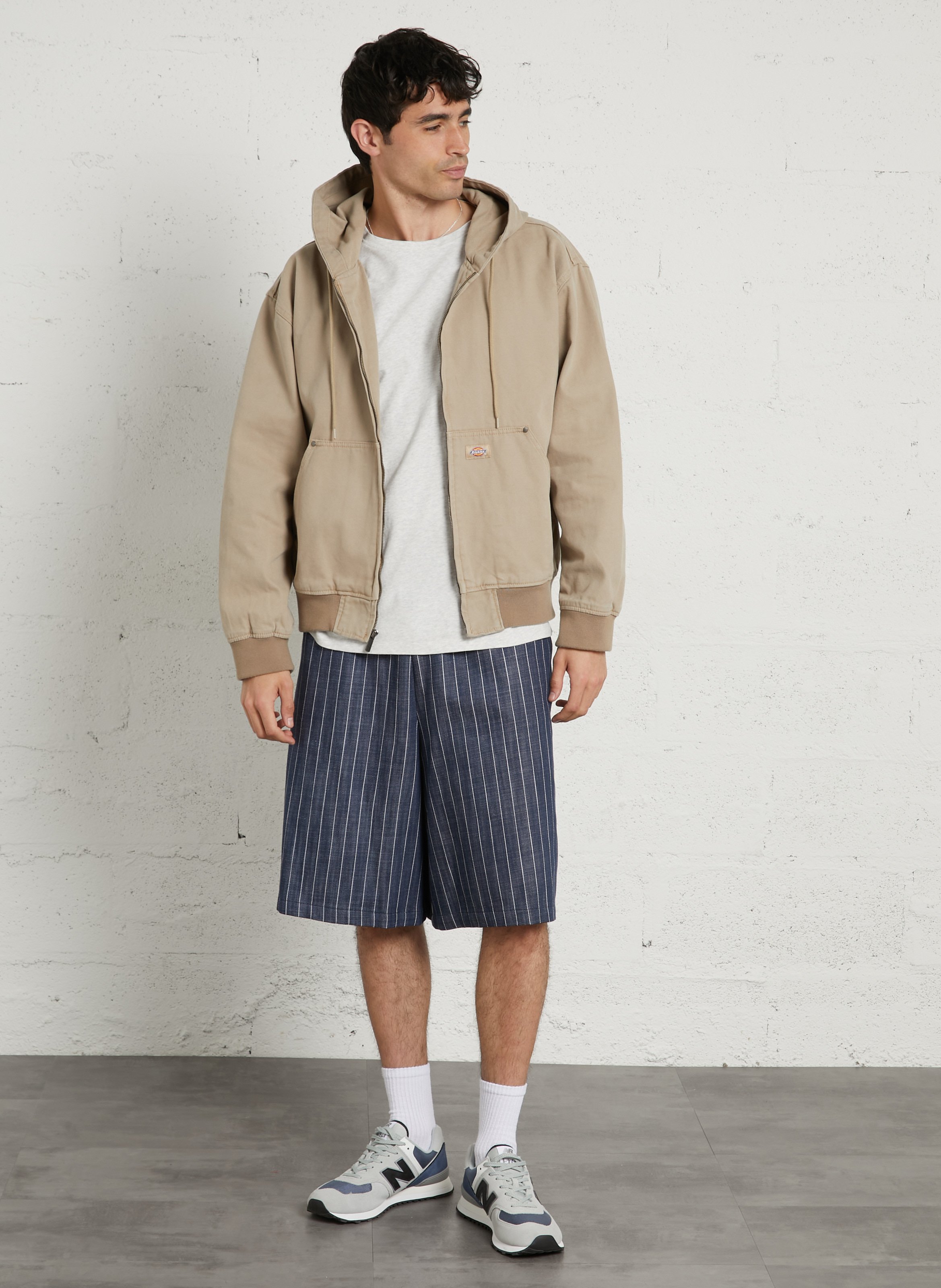Veste à capuche droite en coton DICKIES Beige