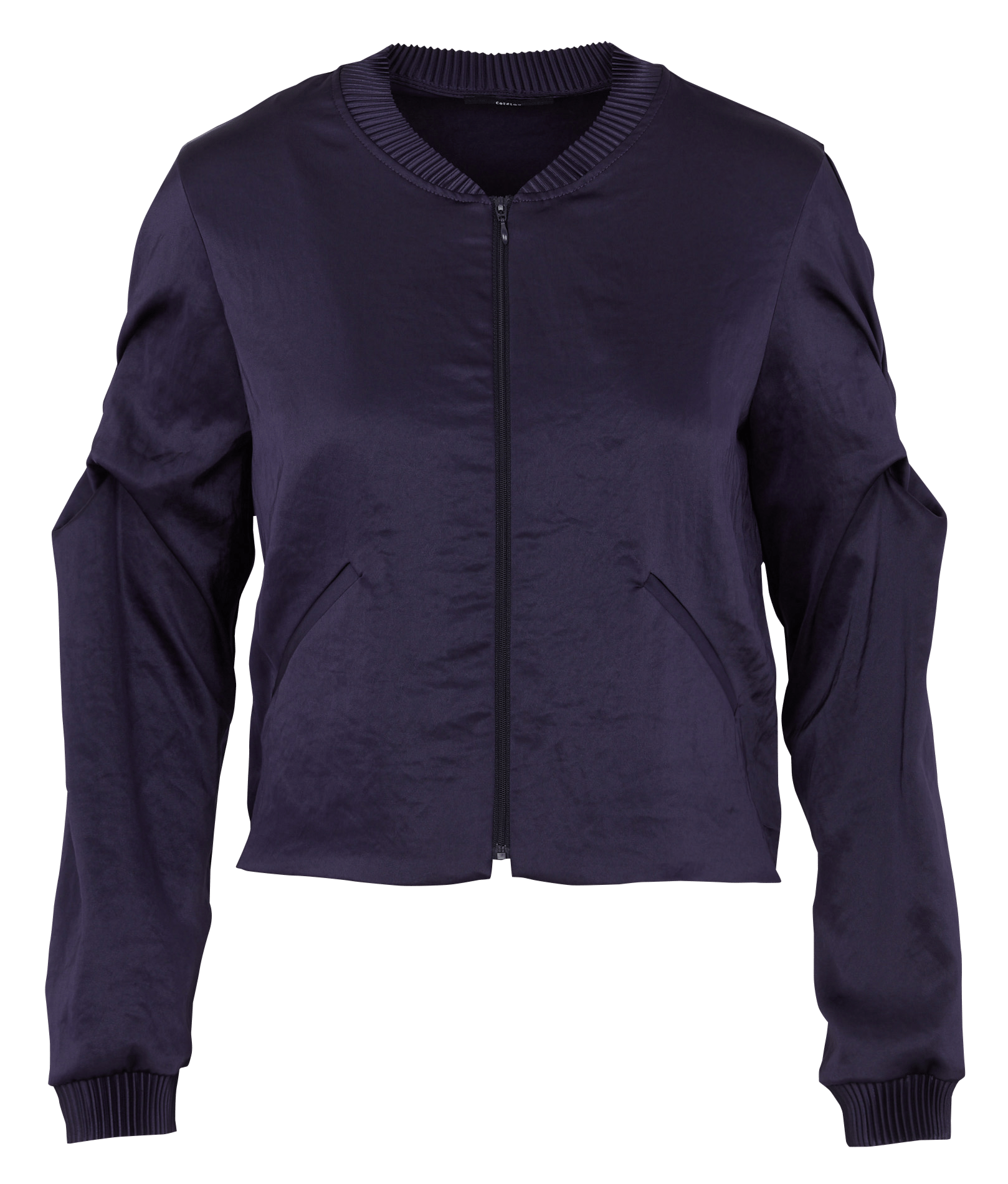 Korte satijnen bomberjack met lange mouwen COTELAC Violet