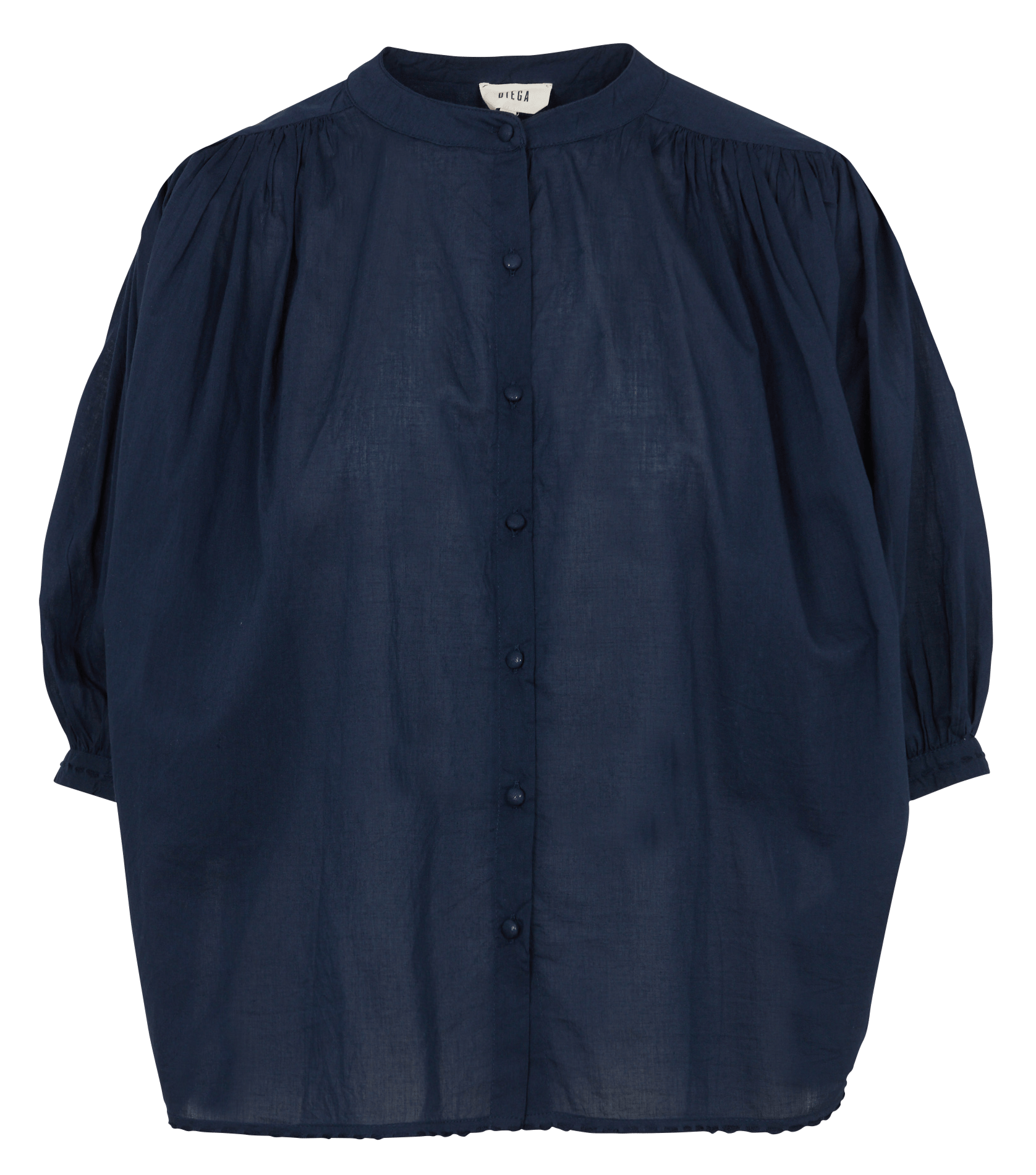 Ruimvallende, katoenen blouse met Maokraag DIEGA