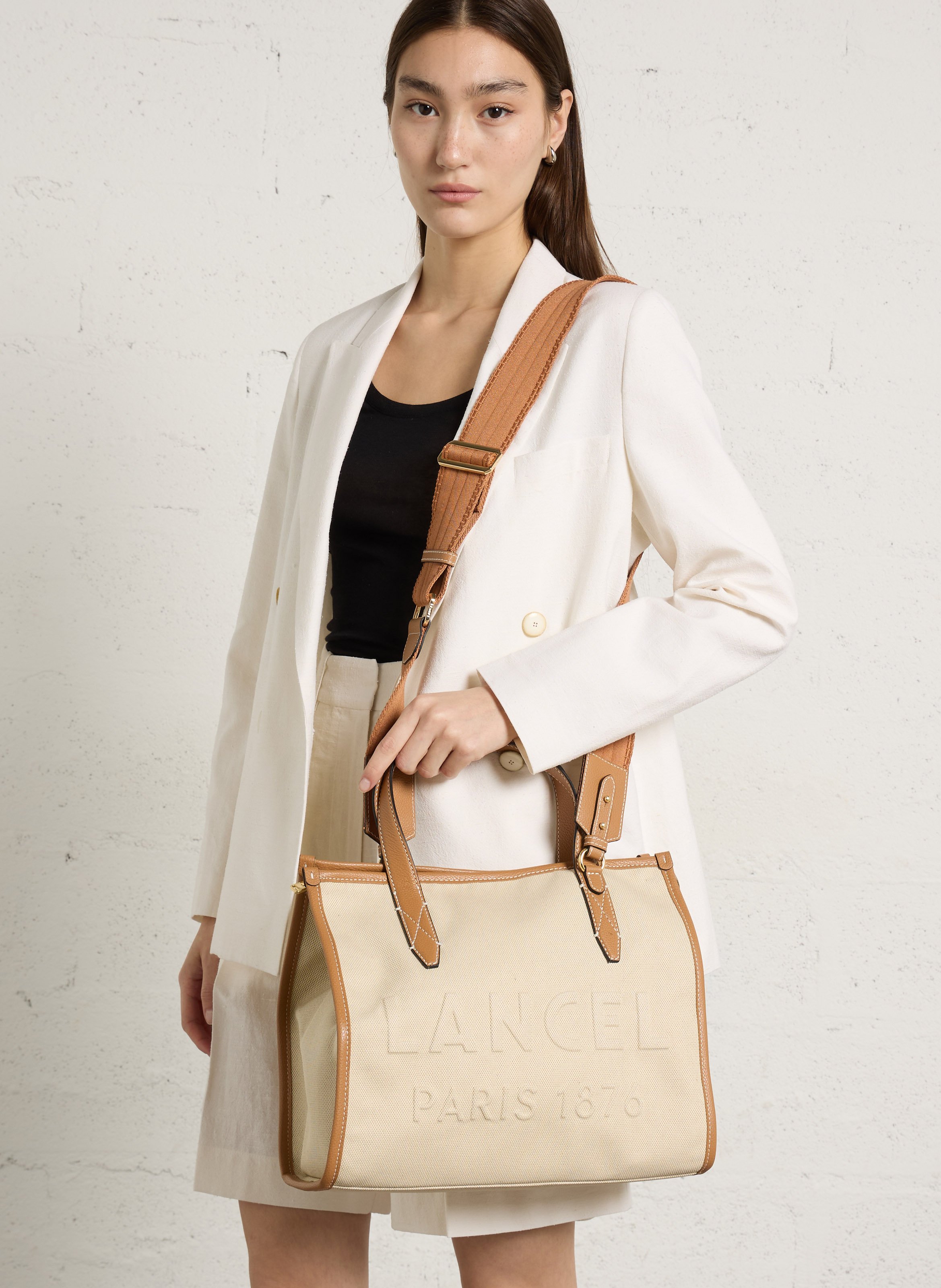 Shopper aus Baumwoll-Mix LANCEL Beige