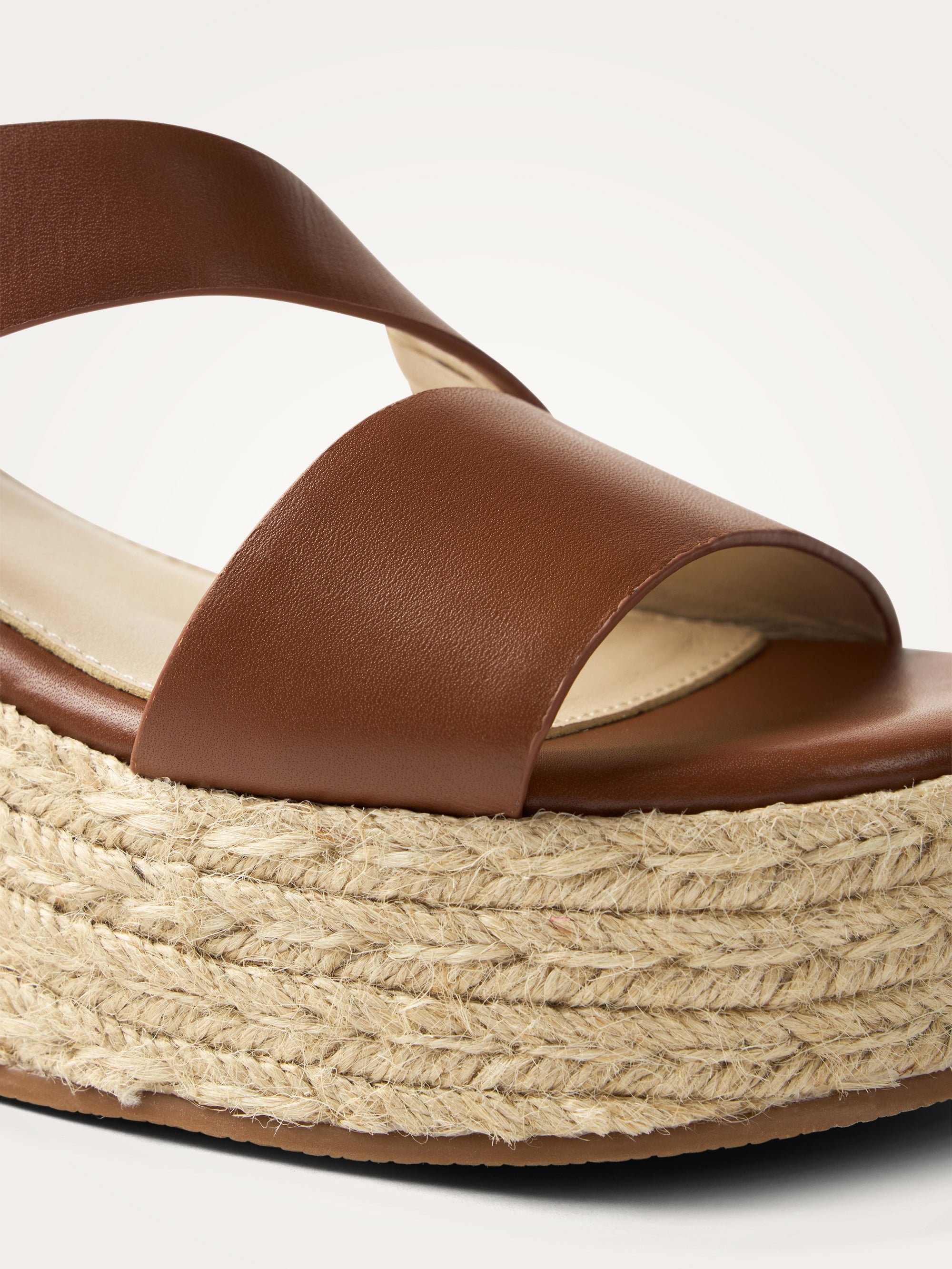 Platform sandals in metallic effect leather with strap VANESSA WU Brown