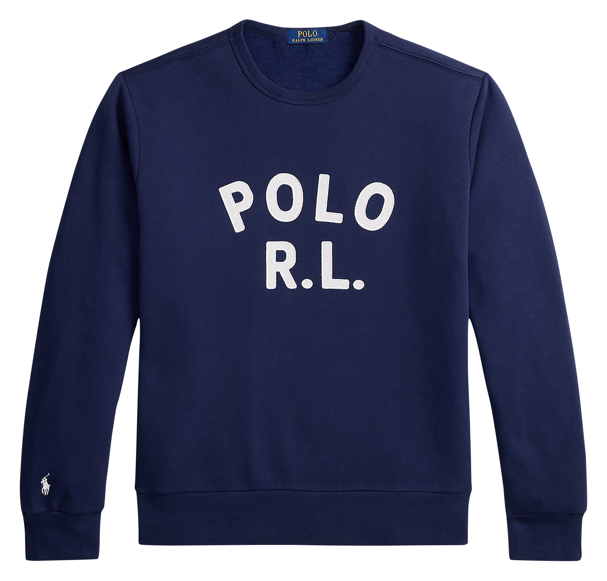 Straight-cut cotton-blend sweater with round neck POLO RALPH LAUREN Blue