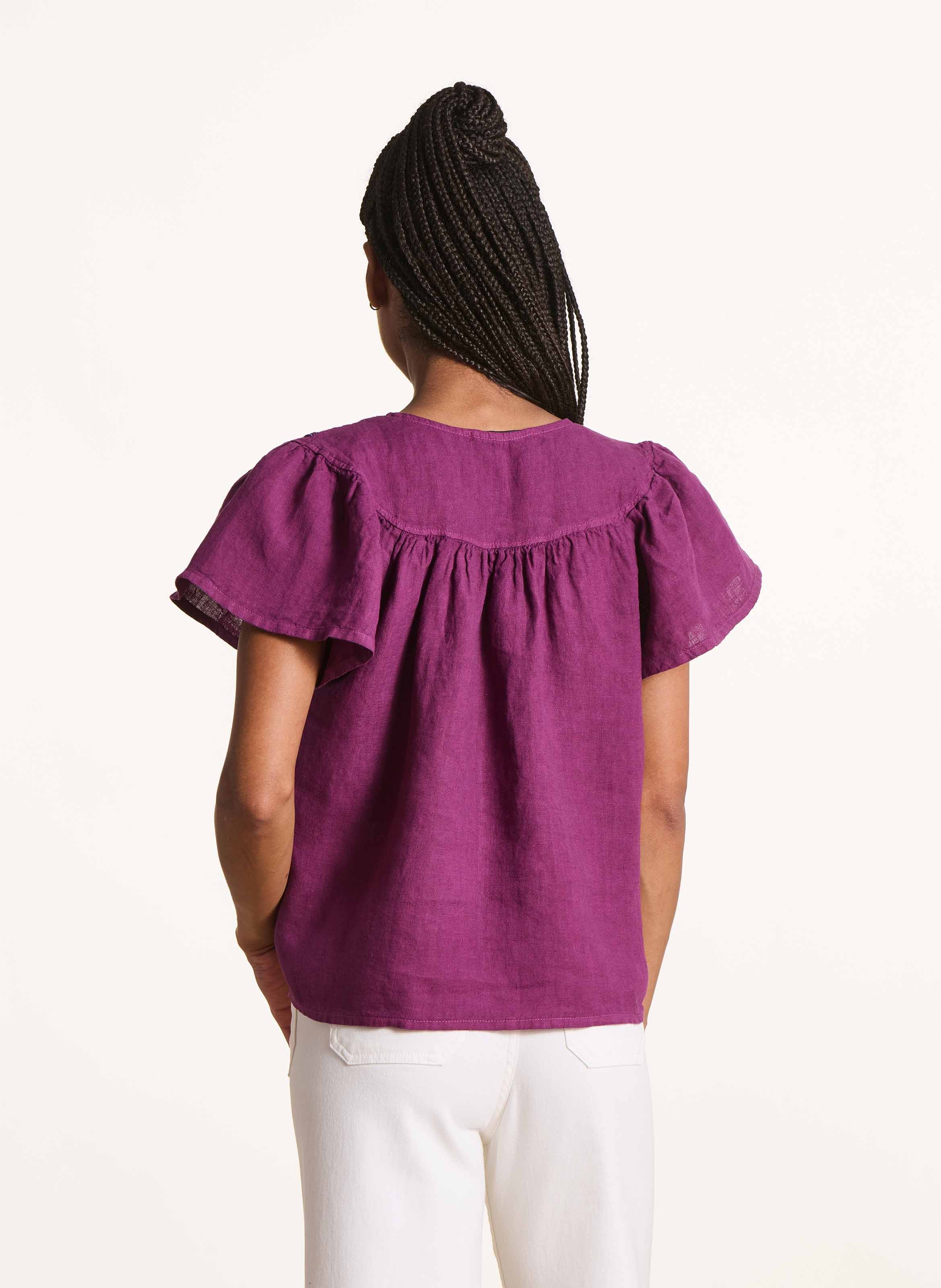 Blouse ample en coton LA FEE MARABOUTEE Violet
