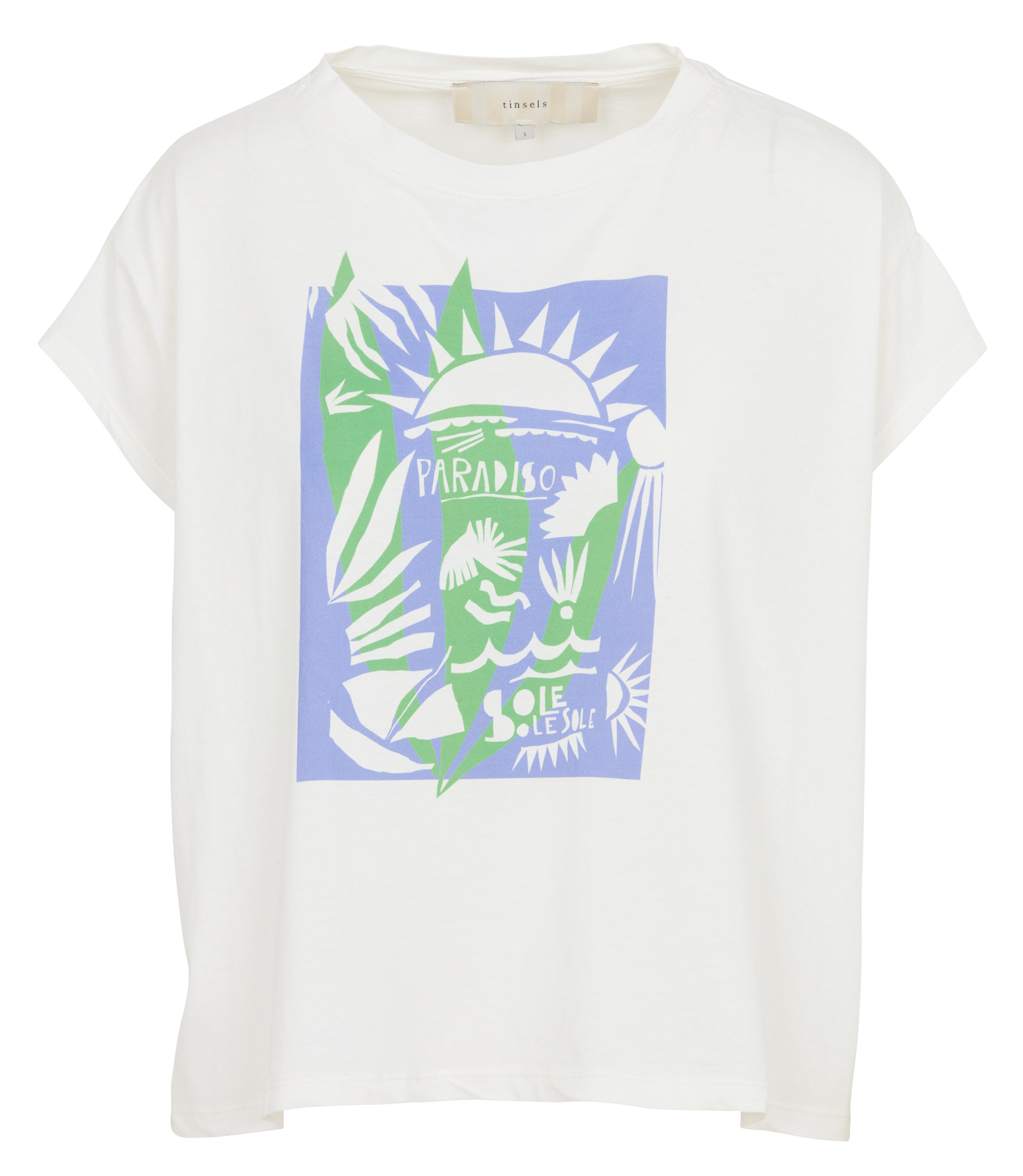 Loose round neck printed T-shirt TINSELS White