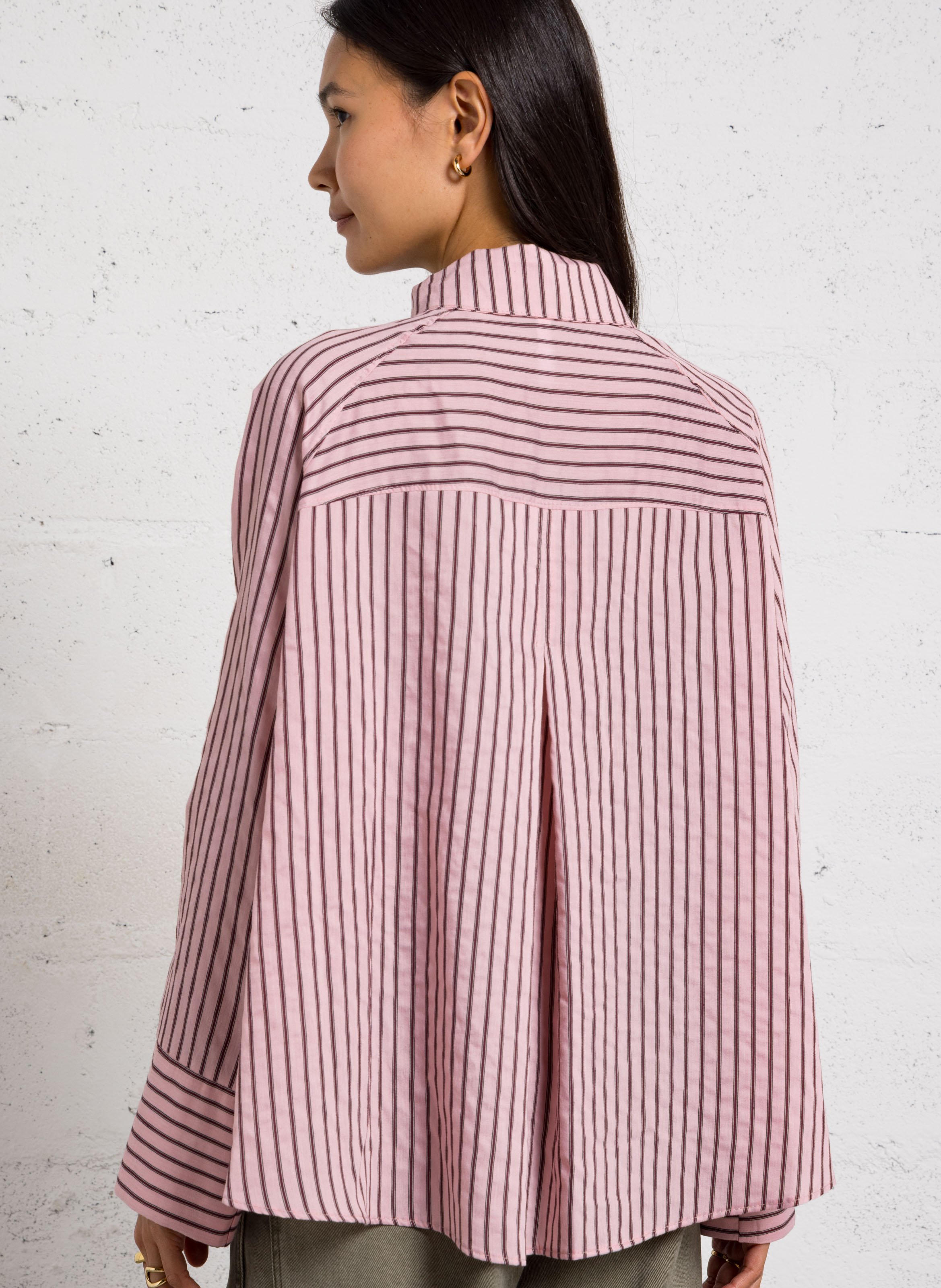 Chemise asymétrique col montant IMPERIAL Rose