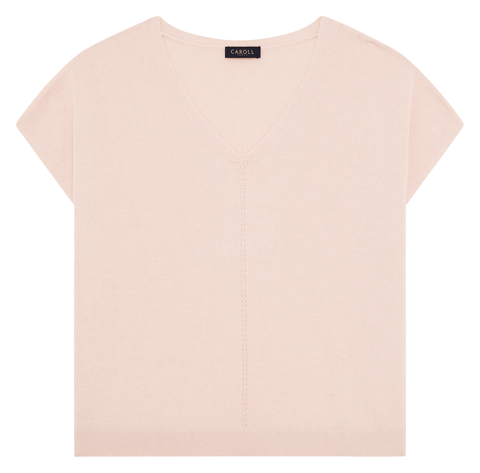 Pull col rond en laine mélangée CAROLL Rose