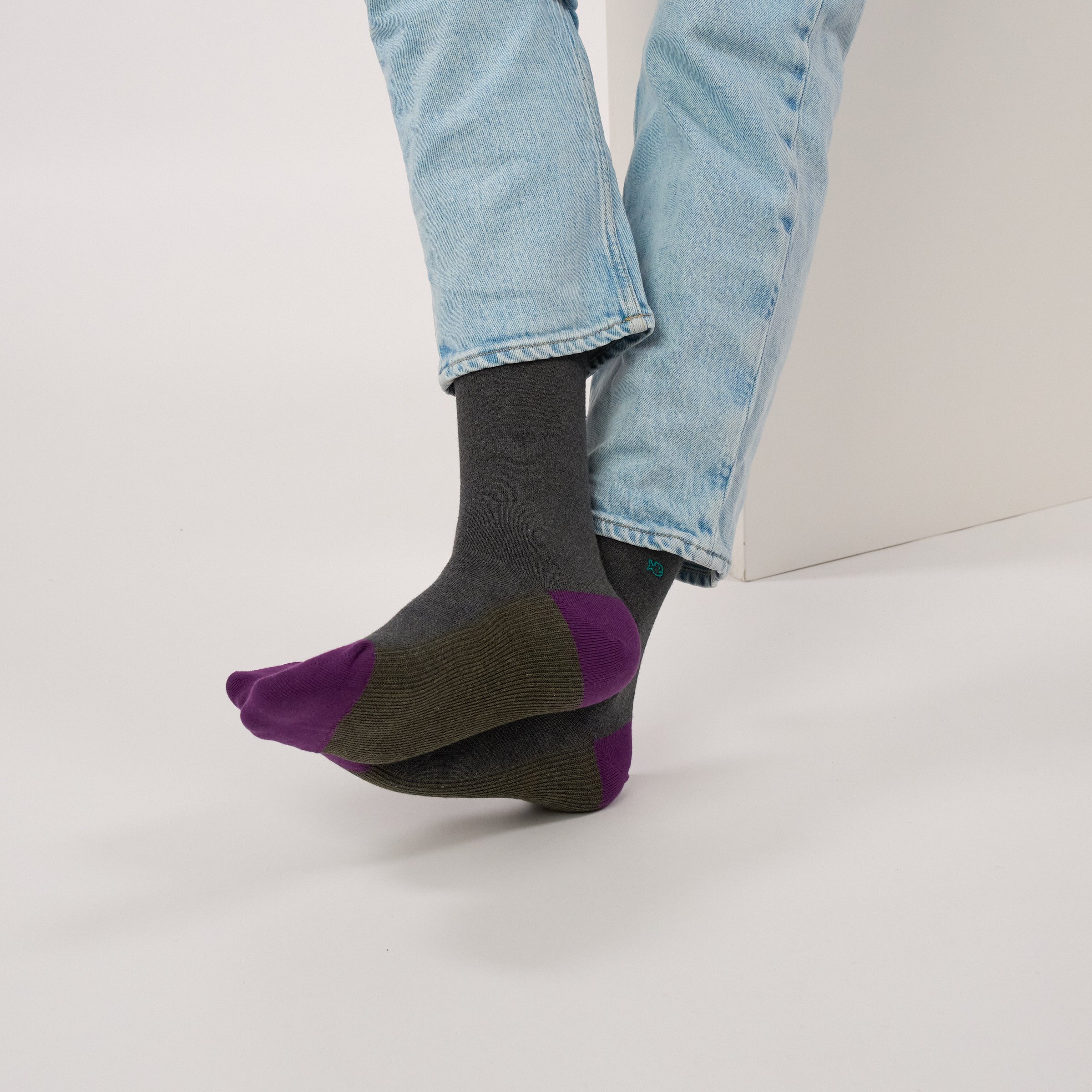 Combed cotton herringbone socks BILLYBELT Khaki
