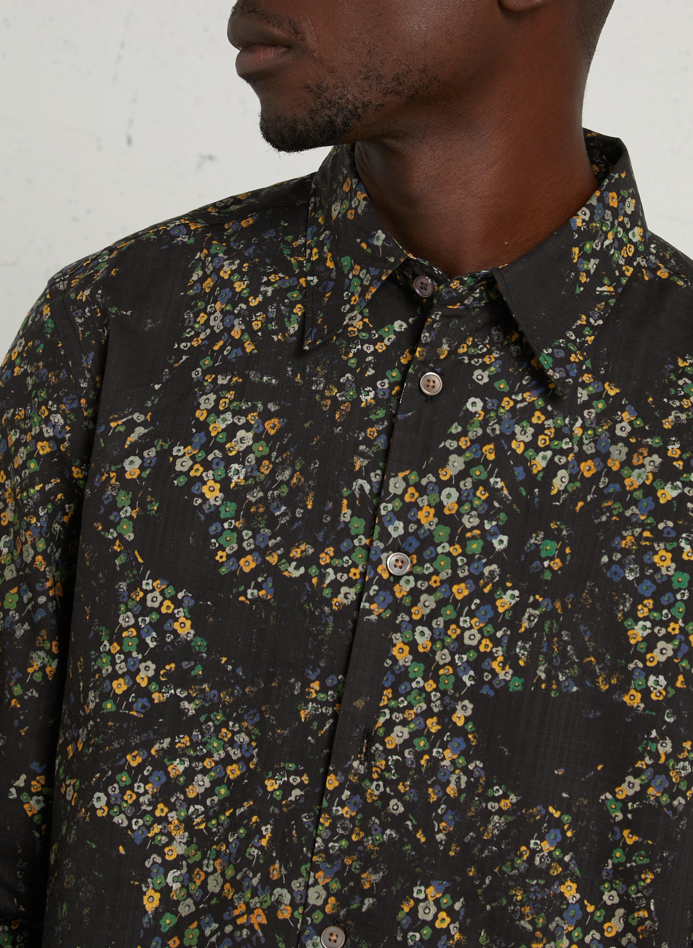 Printed shirt with classic collar in cotton PAUL SMITH Black