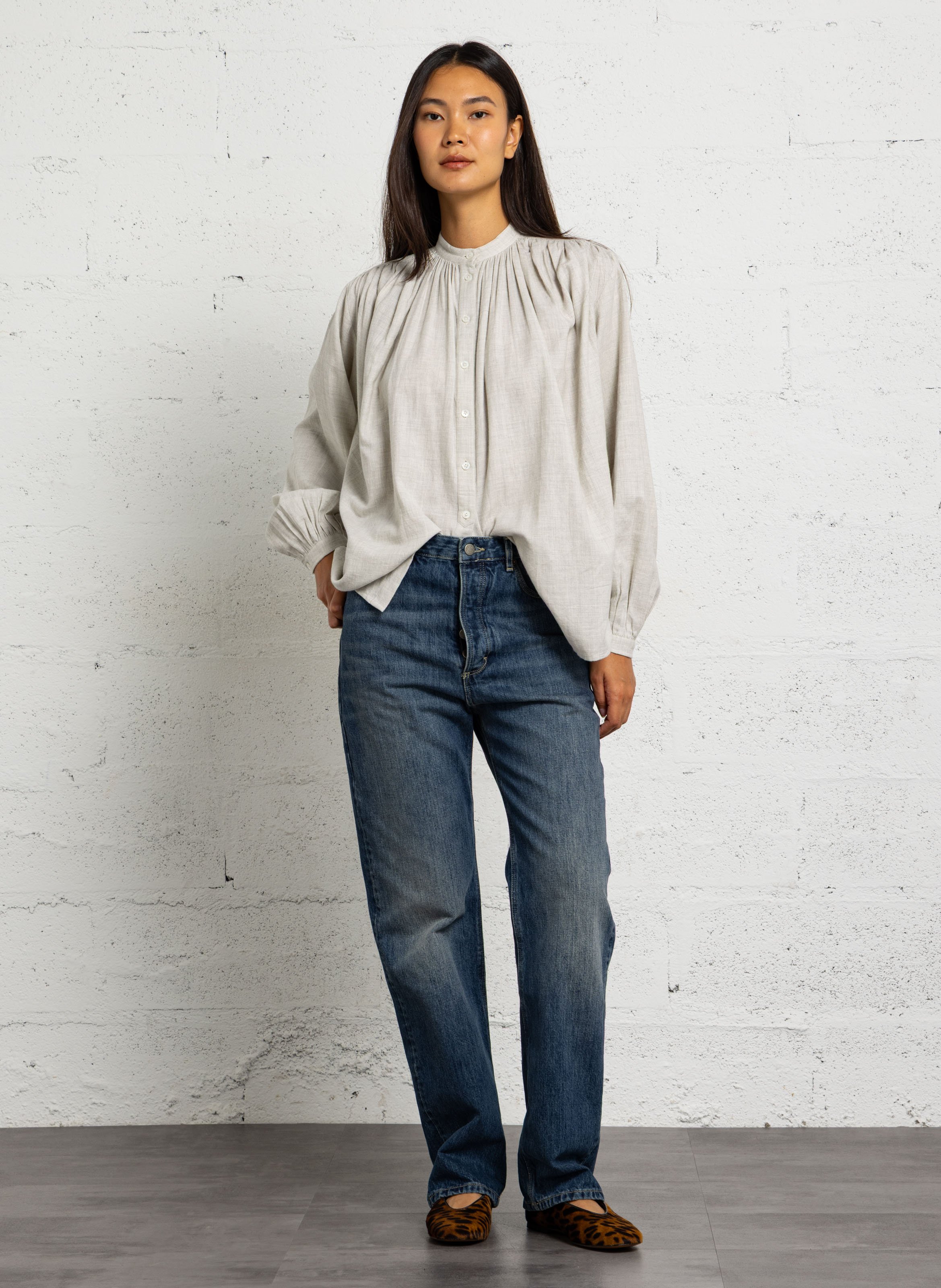 Straight Cut Jeans aus Bio-Baumwolle SOEUR Blau