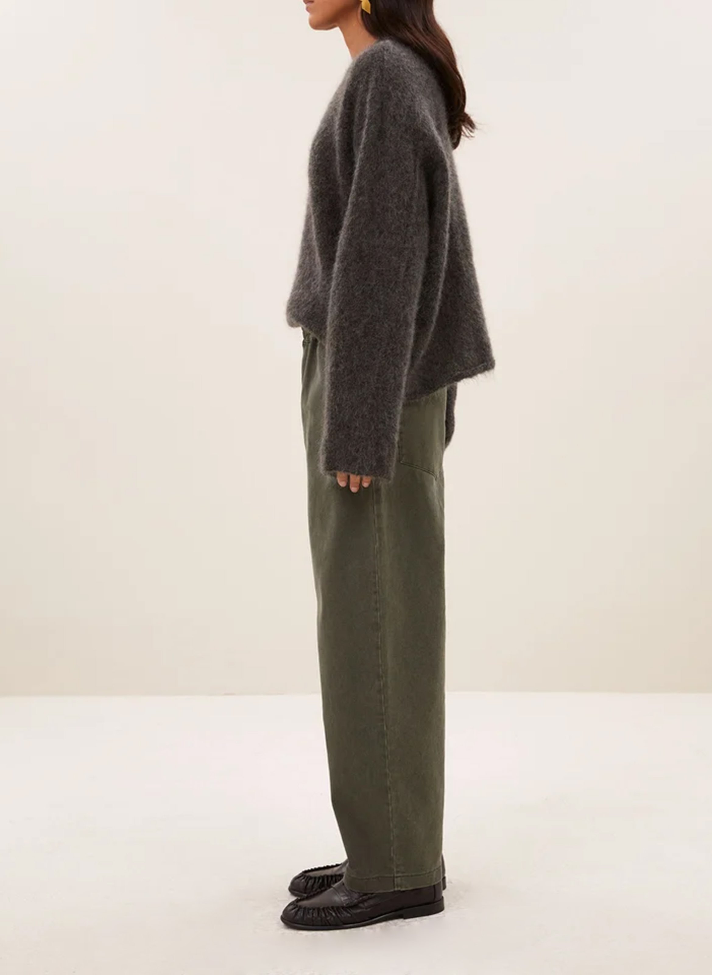 Pantalon droit uni élastiqué BY BAR Vert
