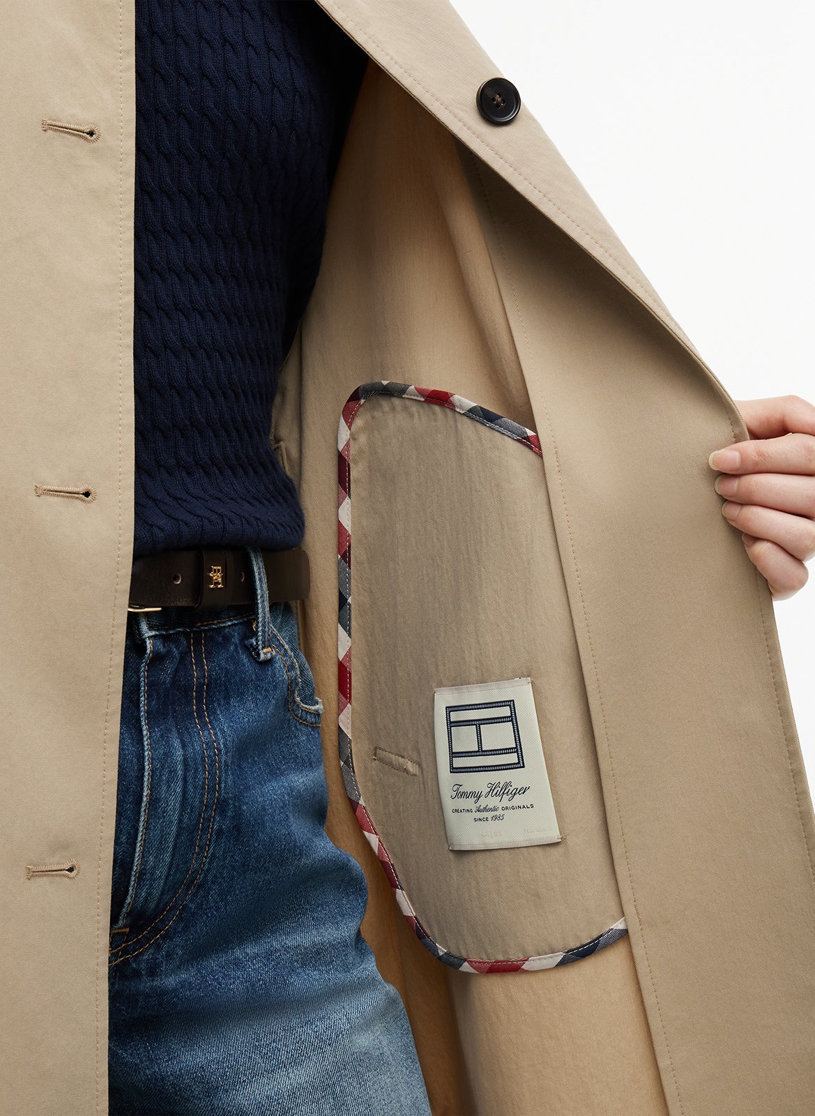 Oversize-Trenchcoat aus Baumwollmix TOMMY HILFIGER Beige