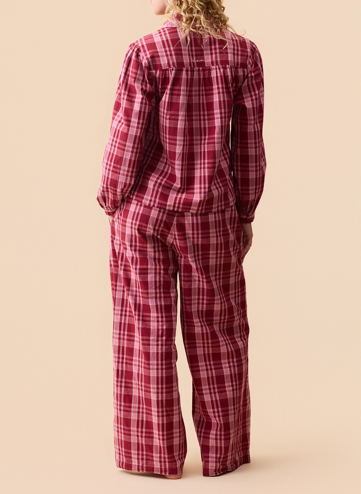 Pyjama mit Karomuster aus Baumwolle TBCO Rosa