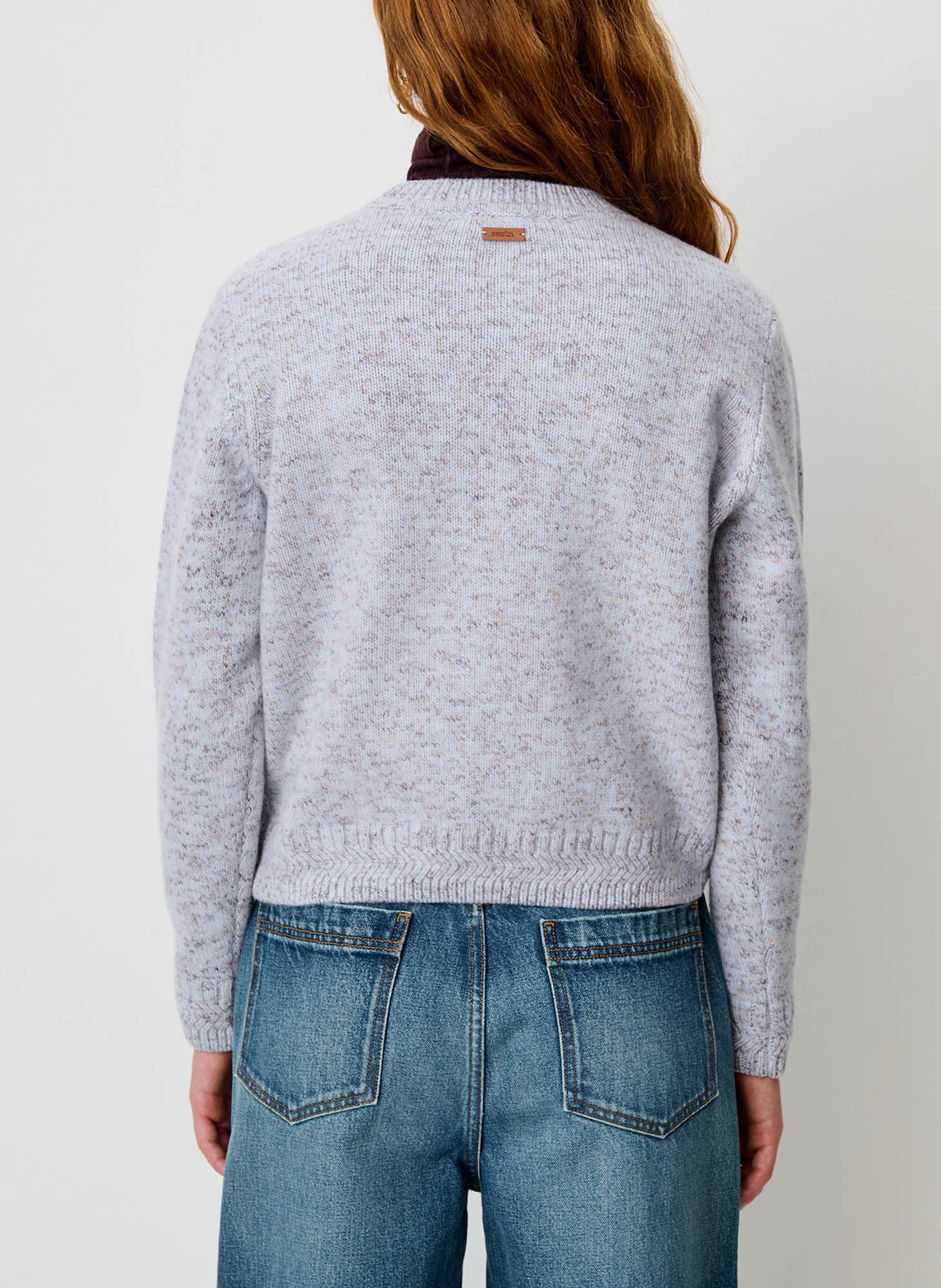 Straight-cut round-neck merino wool sweater SESSUN Blue