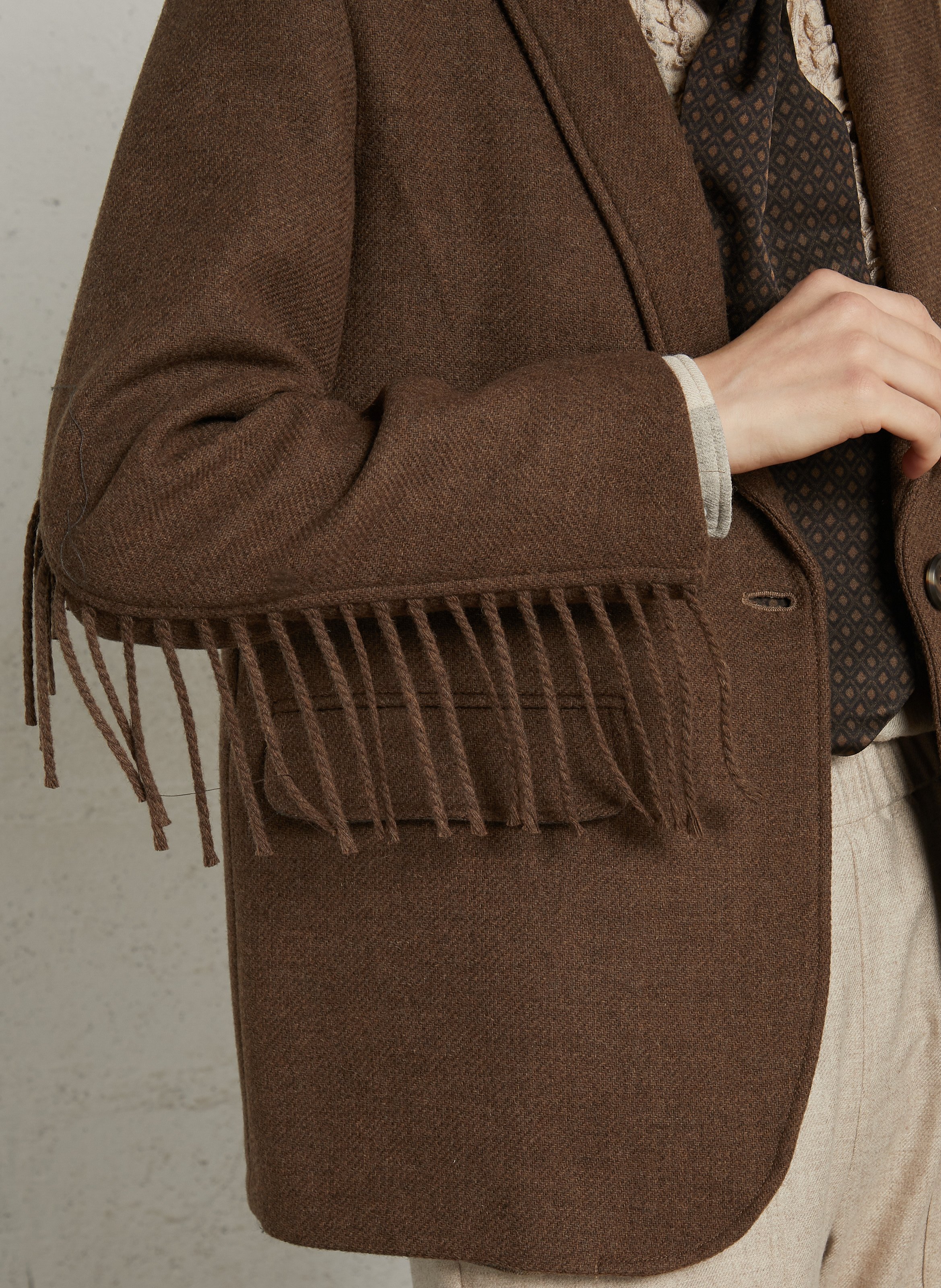 Fitted wool blend blazer DIEGA Brown