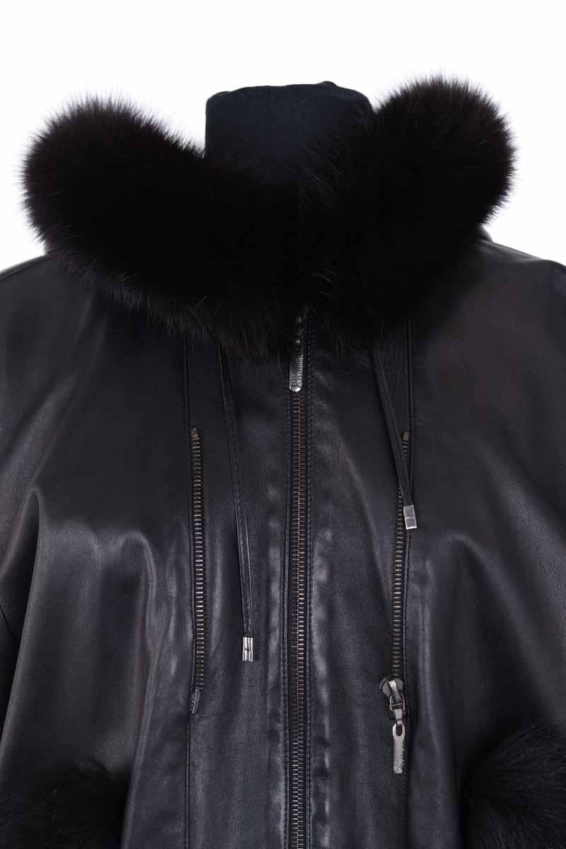 Regular-fit organic cotton jacket with sherpa collar JOHN GALLIANO - SECONDE MAIN Black