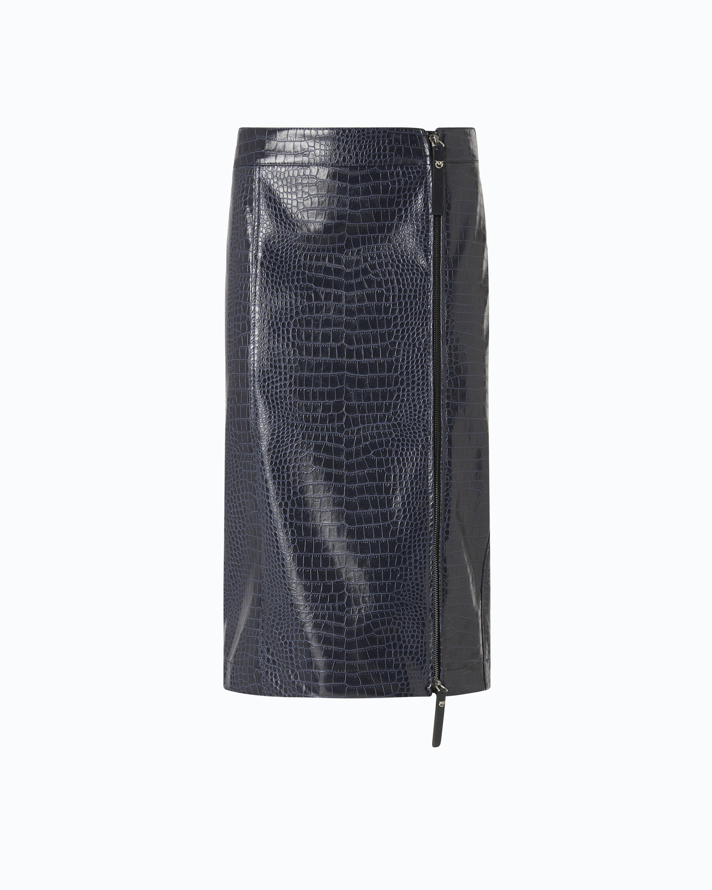 Jupe crayon embossée crocodile PINKO Bleu