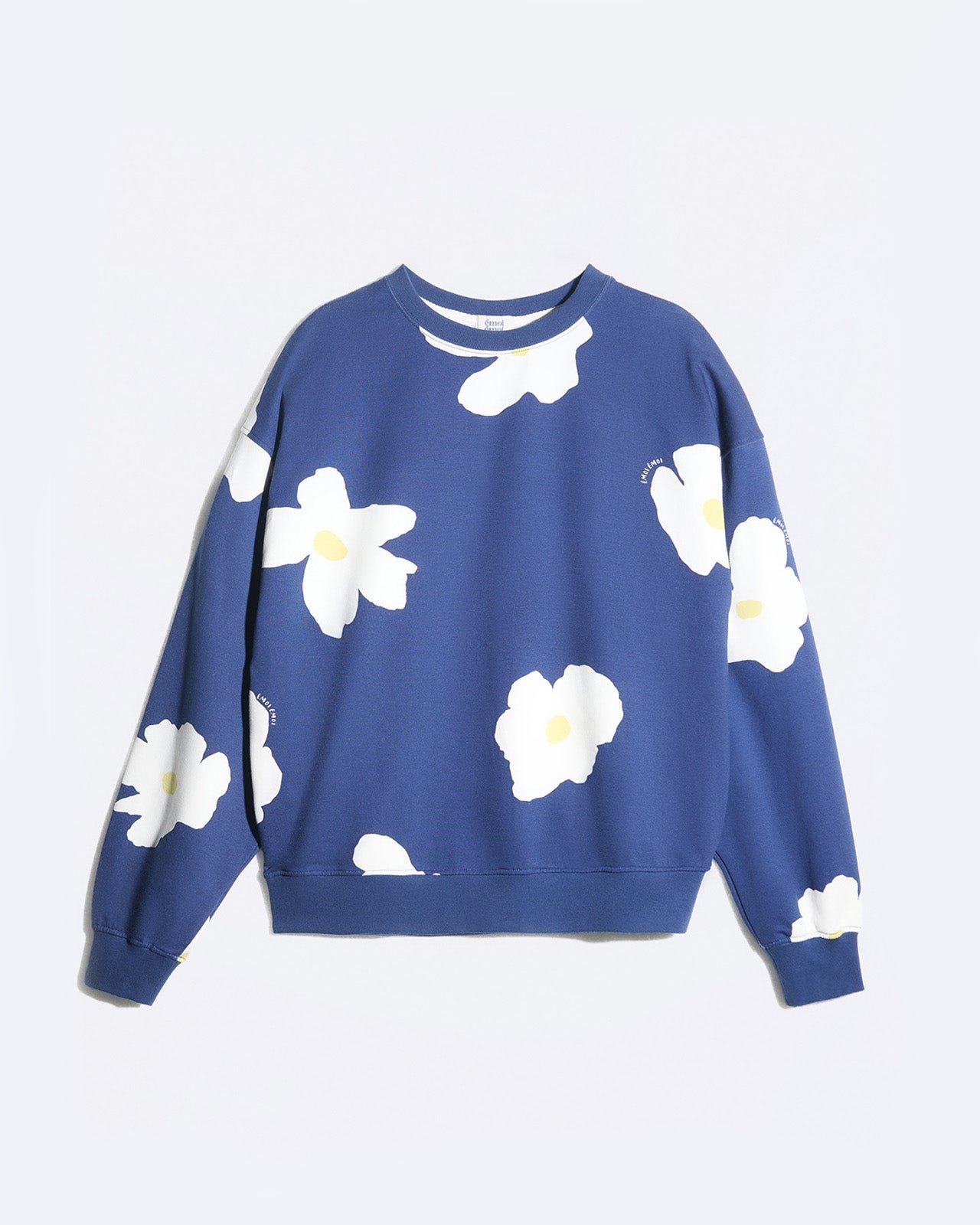 Organic cotton sweatshirt with floral print EMOI EMOI Blue