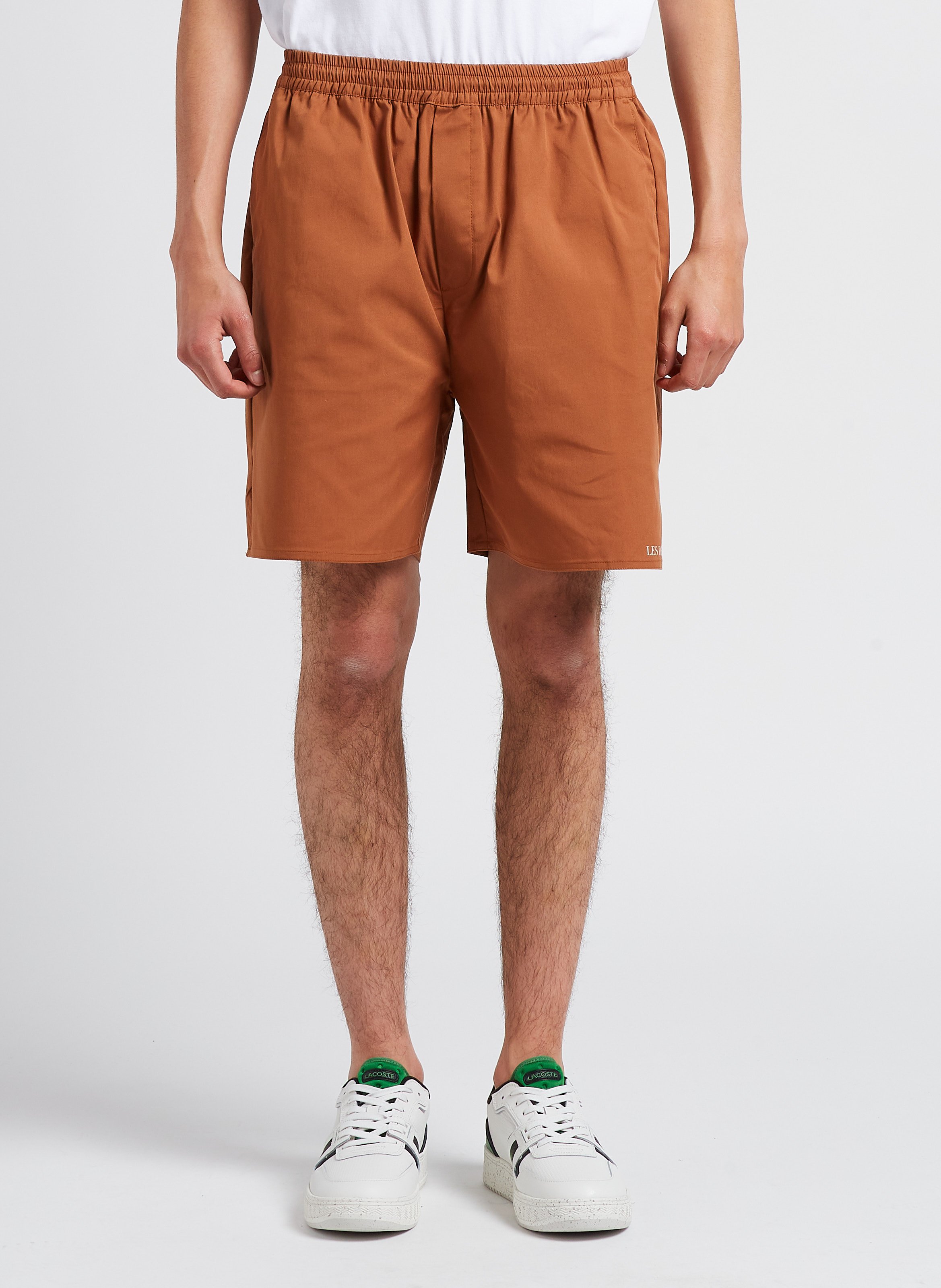 Cotton-blend shorts with elasticated waist LES DEUX Brown