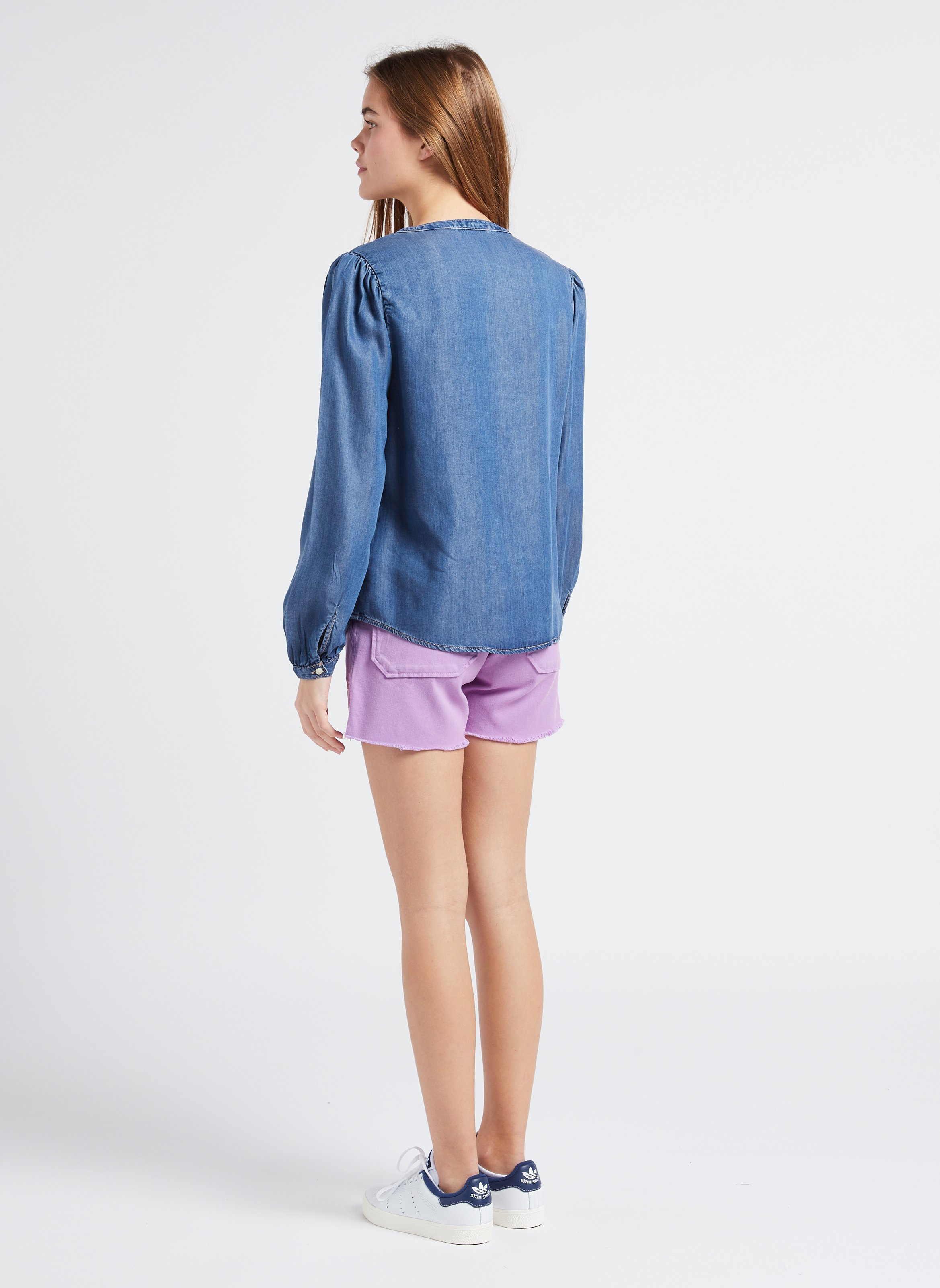 Short droit en denim stretch  ACQUAVERDE Violet