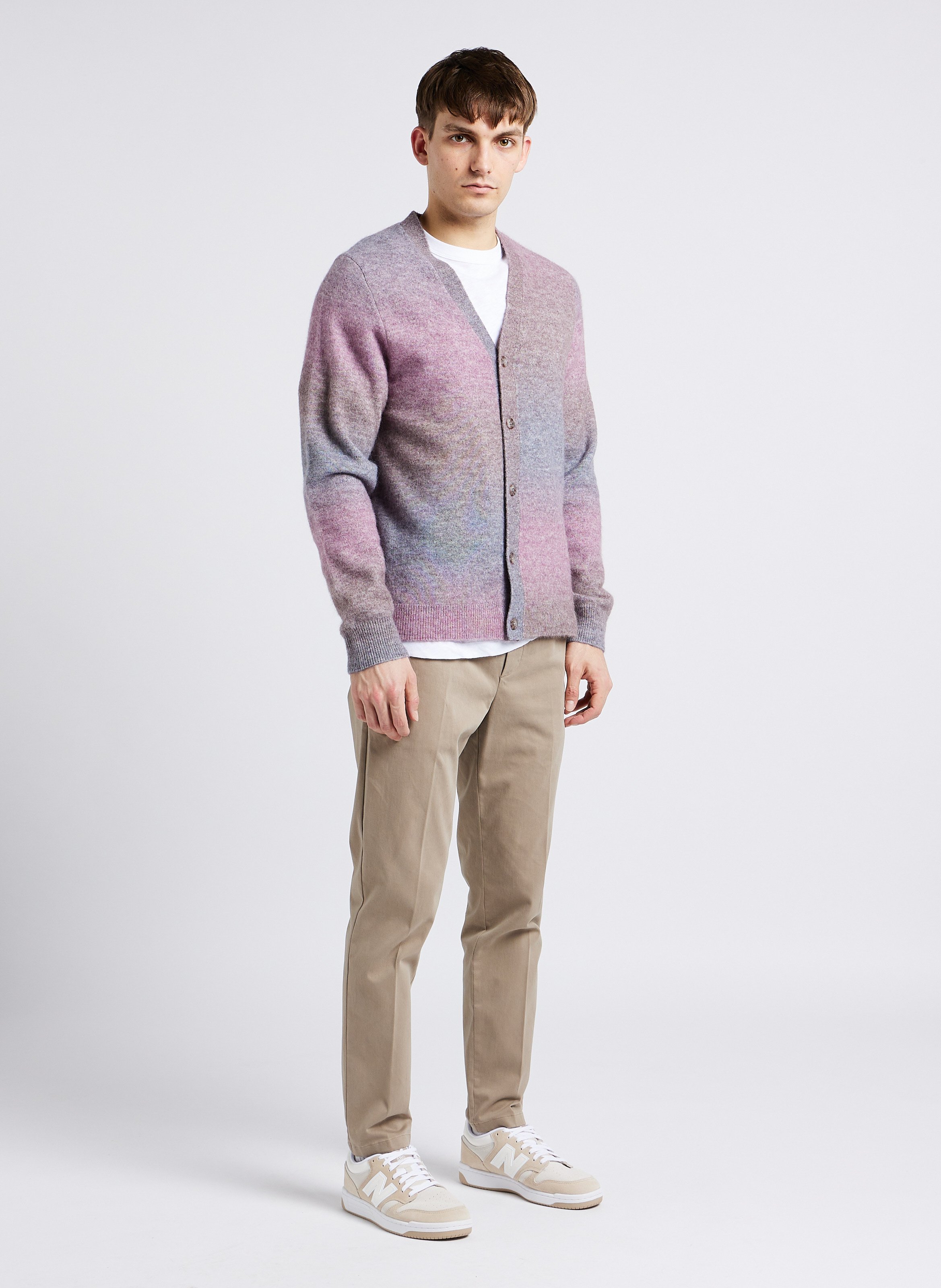 Gilet droit col V rayé SAMSOE SAMSOE Multicolore